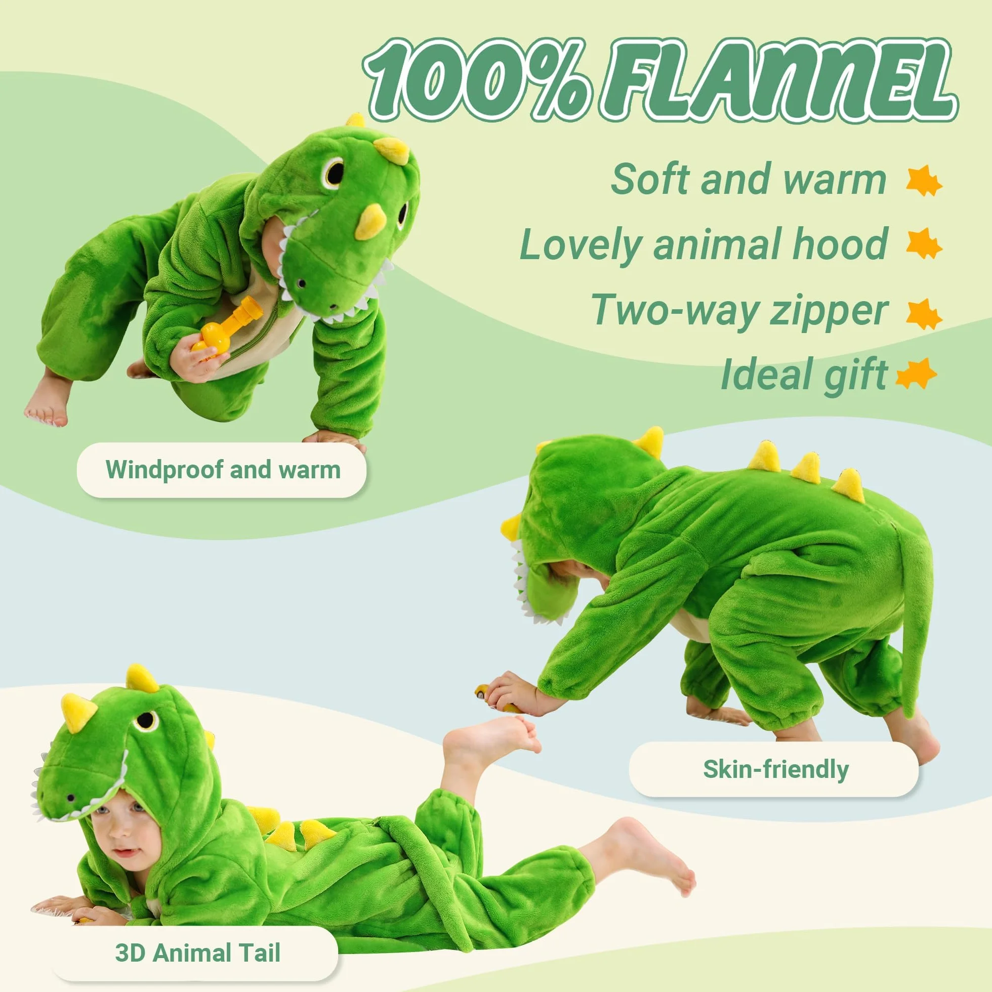 Barboteuse Bébé Animal Halloween Flanelle Cosplay Combinaison Garçons Filles 0-36 Mois