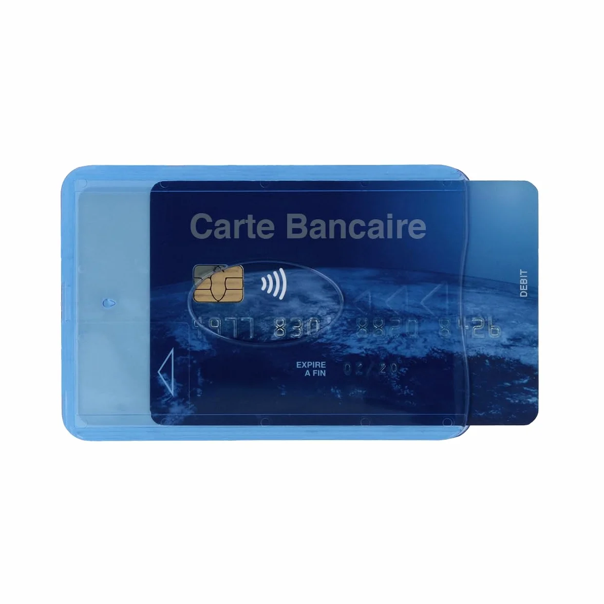 Color Pop Etui Rigide blindé 1 Carte bancaire Anti-RFID 6 x 9 cm Bleu