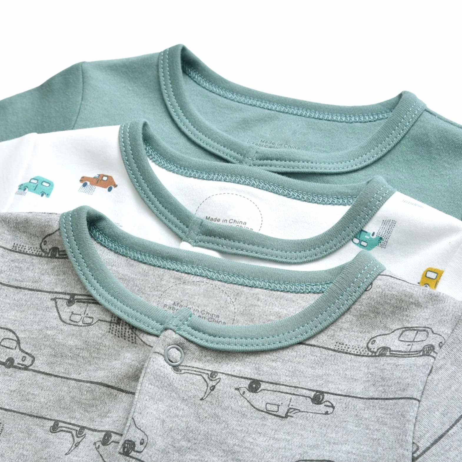 Pyjama pour Bébé Combinaison en Coton Garçon Fille Grenouillères Lot de 3 0-12 Mois