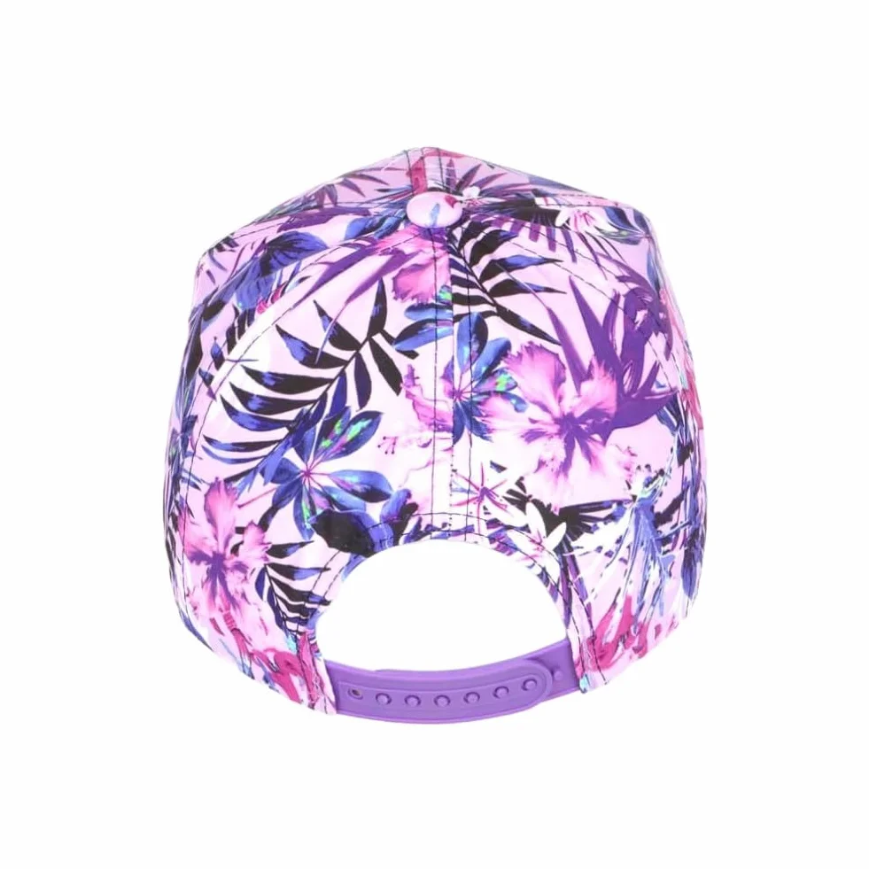 Casquette Enfant Fleurs Violettes Tropicales Bali 7-12 Ans