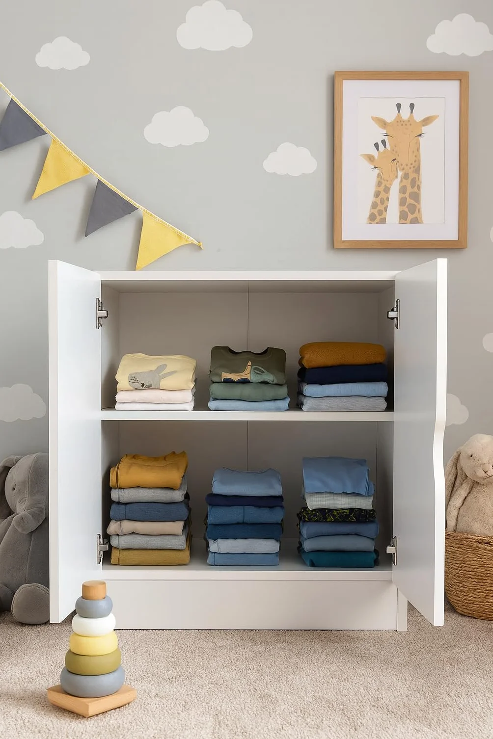 Leomark Armoire avec étagère réglable Roma Meubles pour Enfants Commode 42x60x78 cm
