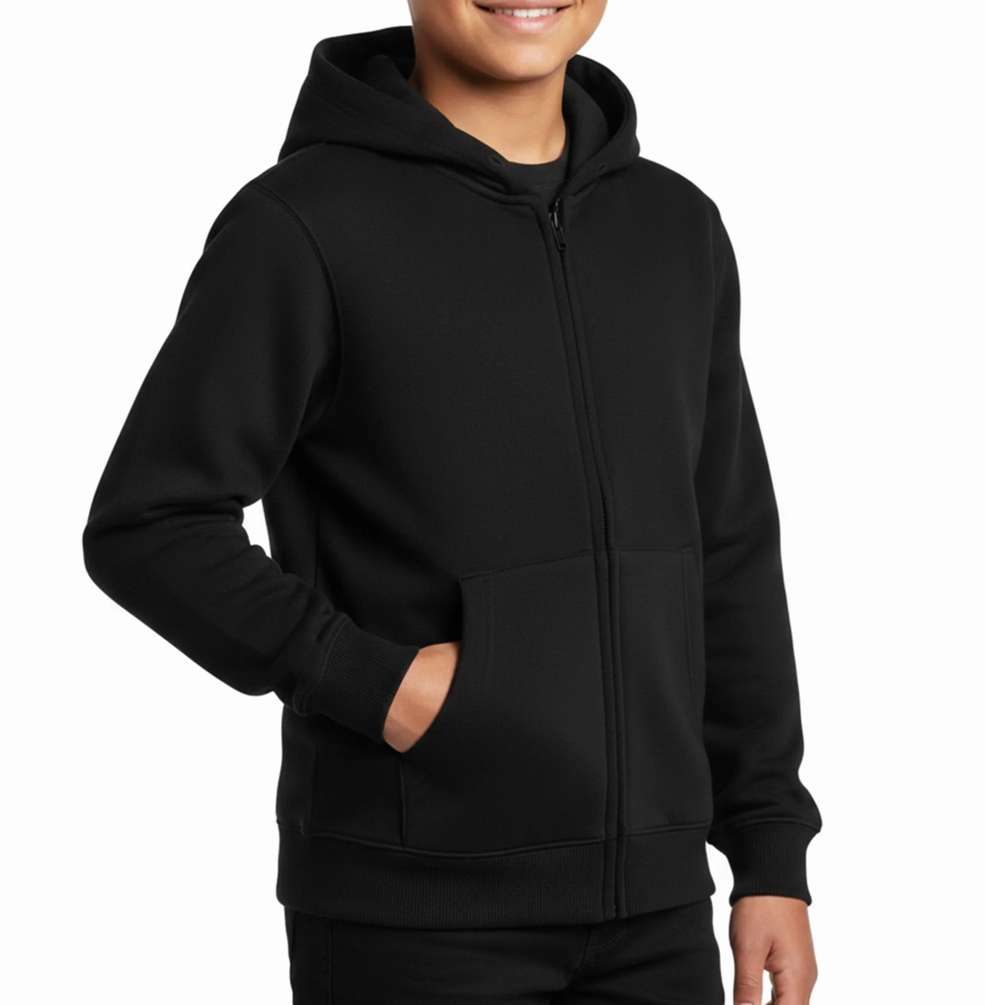 Veste à Capuche Enfants Zip Unisexe ROCK-IT Apparel Noir Bleu Rouge Tailles 98-164