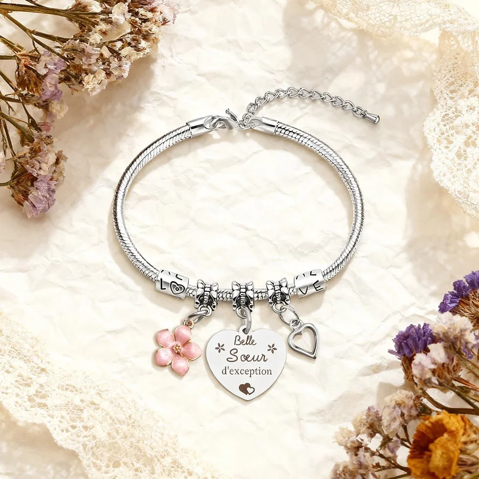 Bracelet Femme Acier Inoxydable Cadeau Noel Anniversaire