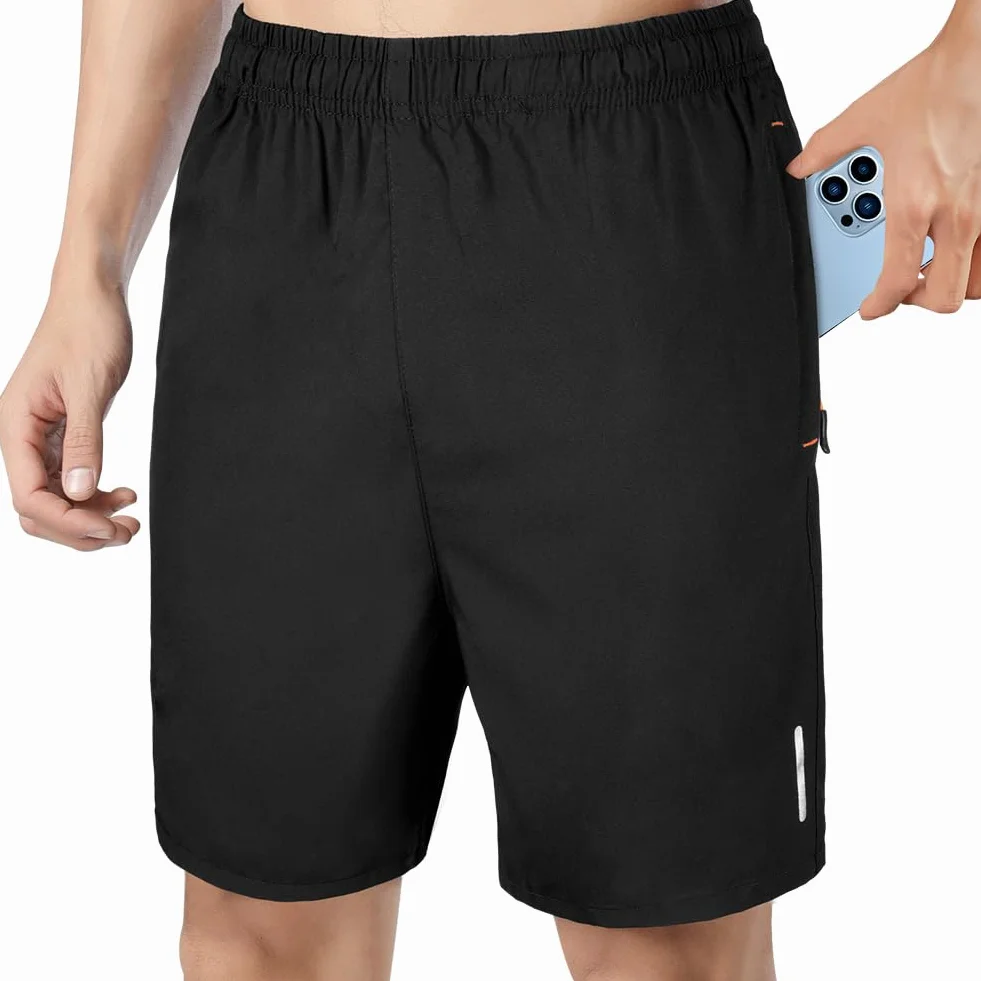 AUYAO Short Sport Homme Compression Séchage Rapide Poches Zippées
