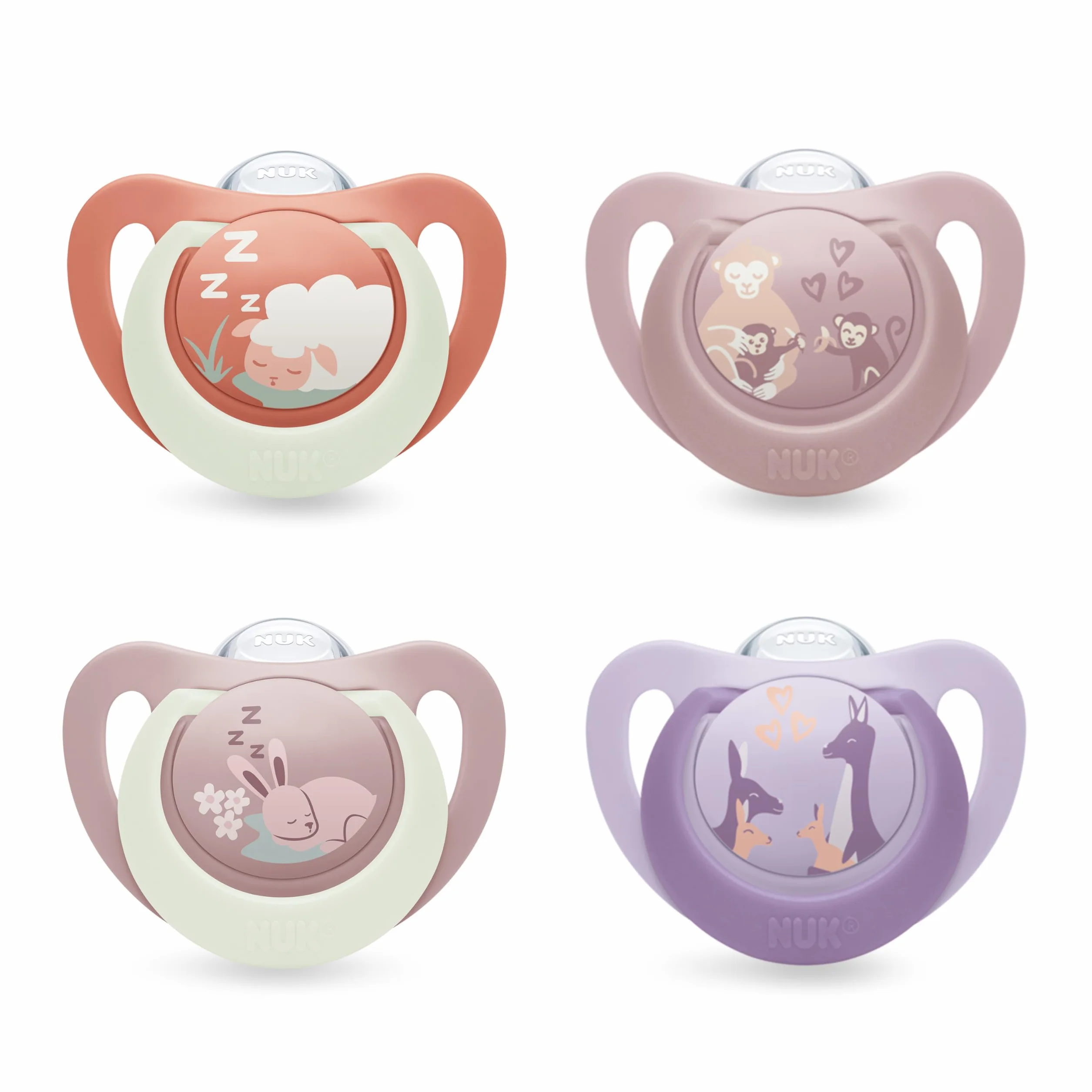 NUK First Choice Day & Night Tétines bébé 18-36 mois Sucettes orthodontiques phosphorescentes Lot de 4