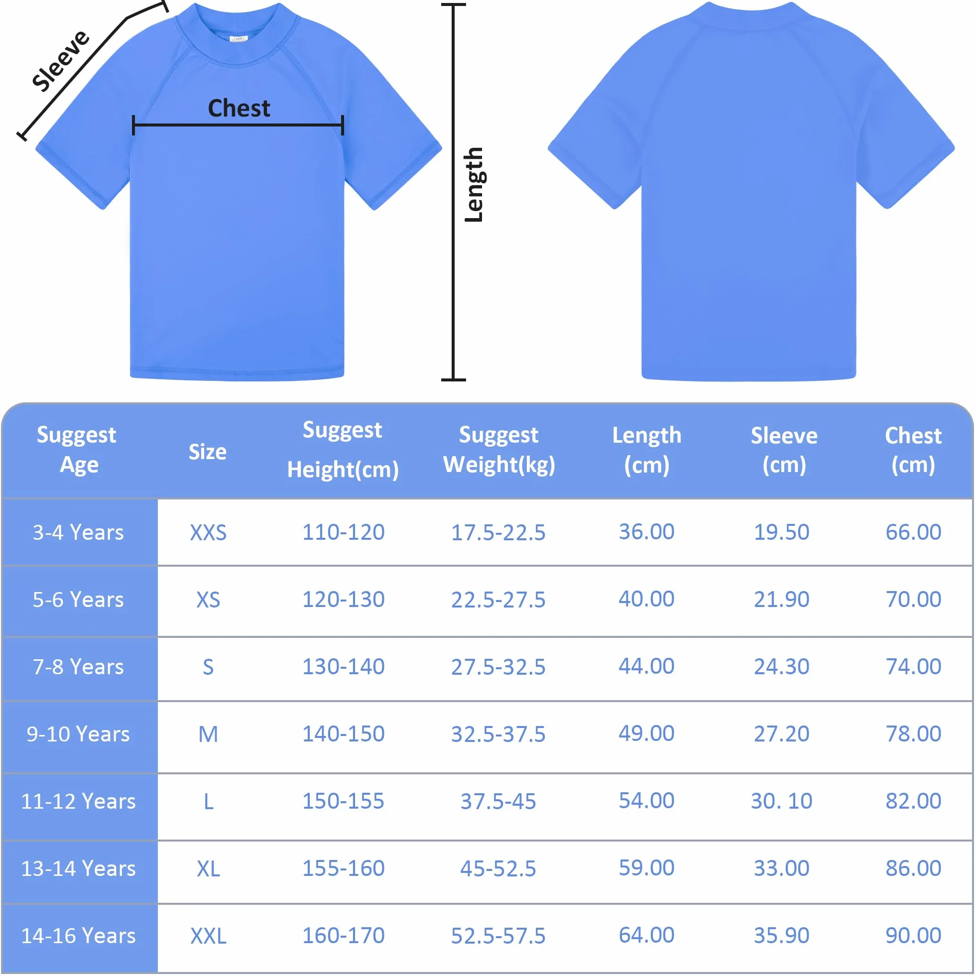 BIG ELEPHANT Maillot de Bain Anti-UV 3 Pièces pour Garçon Rashguard Manche Courte Surf Natation
