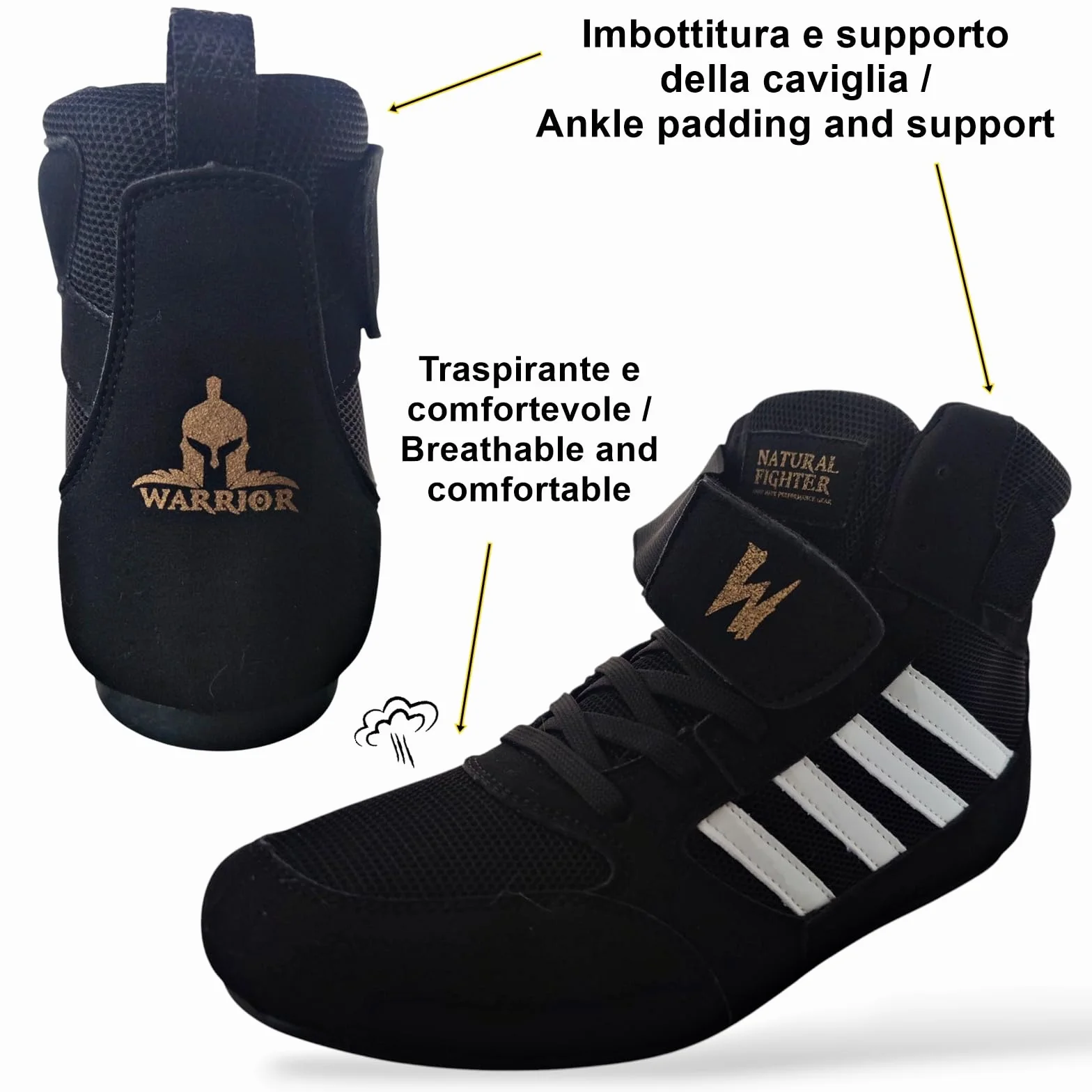 Boxing Shoes Fitness Wrestling MMA Chaussures de boxe en Cuir végétalien