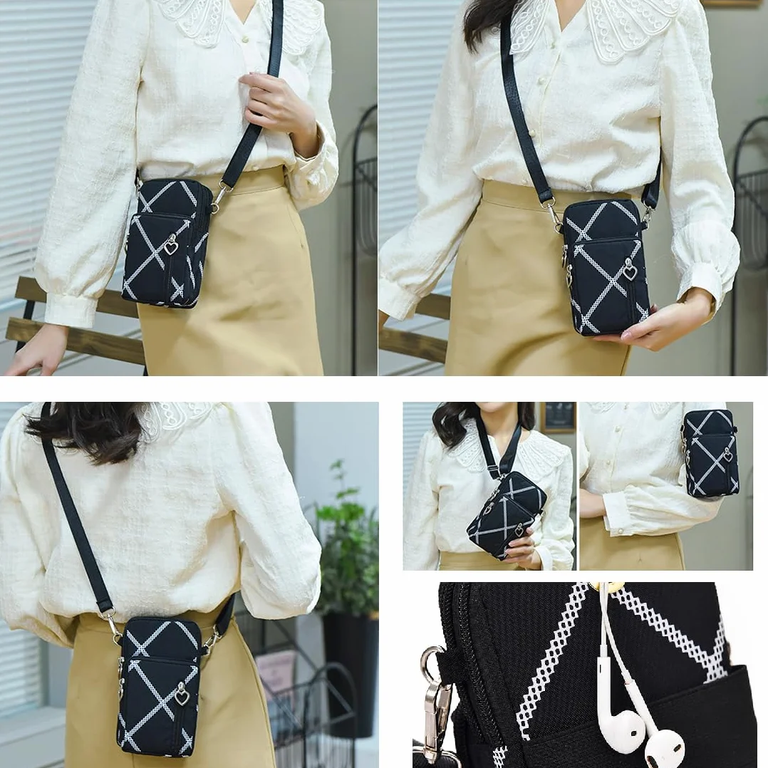 Petit Sac Téléphone Portable Femme Bandoulière Portefeuille Crossbody