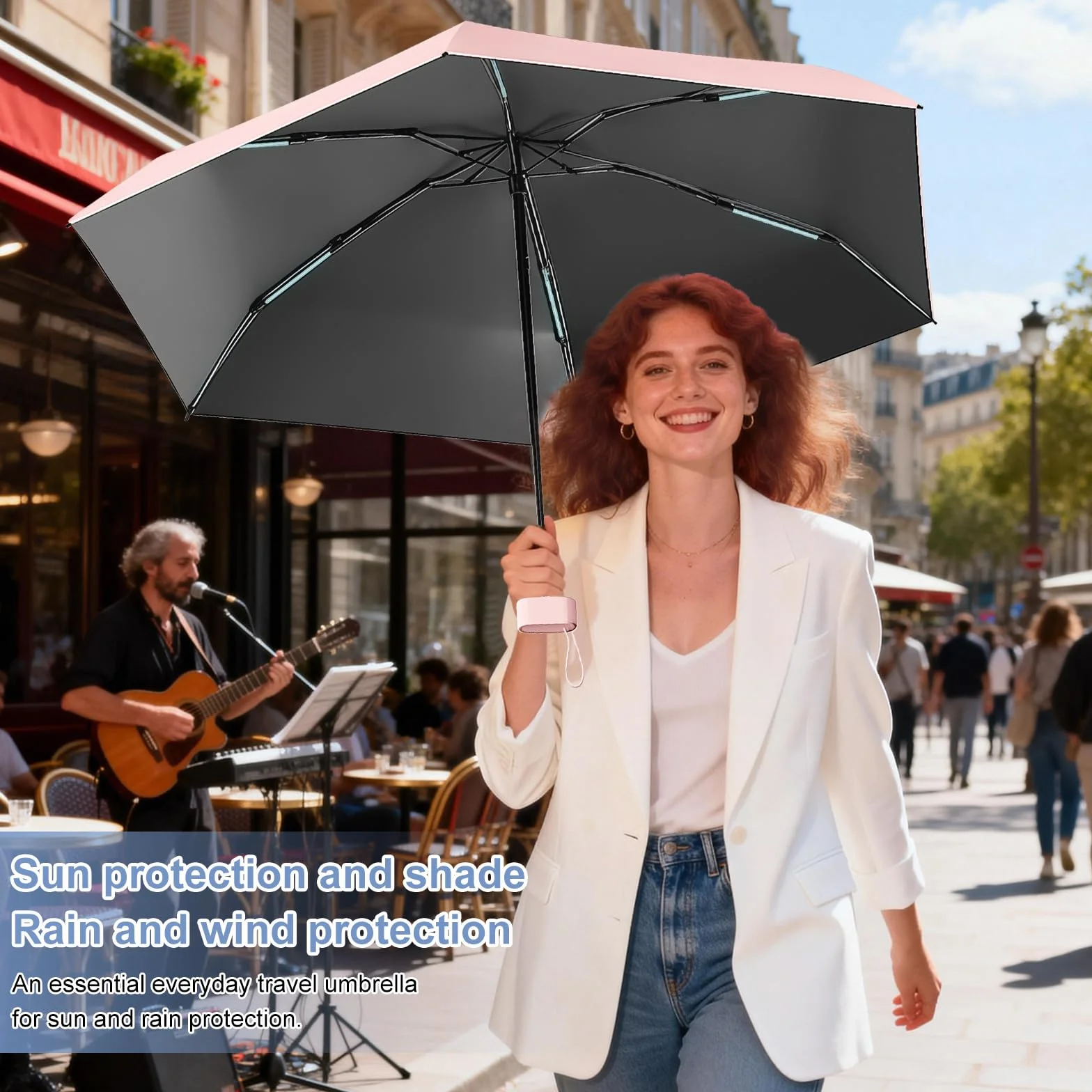 Parapluie Pliable Mini Anti-UV Compact Léger Voyage Homme Femme