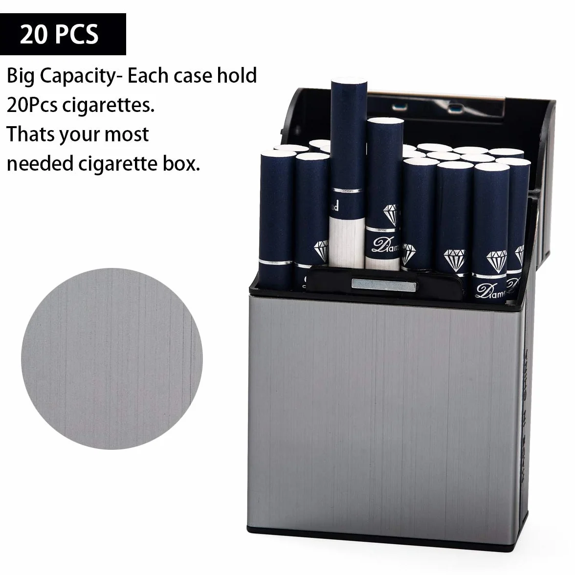 LAOYE Etui à Cigarettes en Aluminium avec Fermeture Aimantée 2 Pièces Gris Or Rose