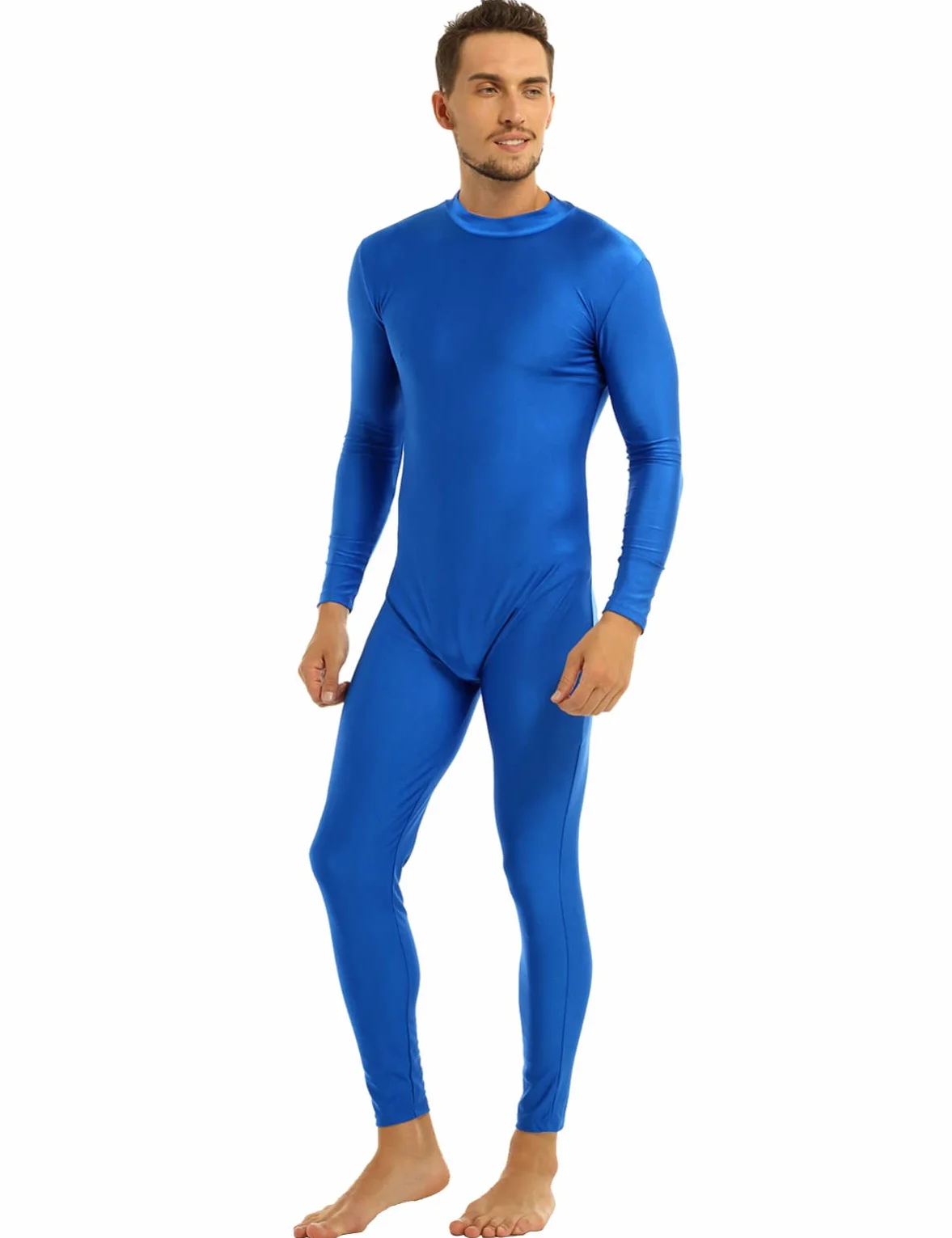IEFIEL Body Justaucorps à Zippé Manches Longues pour Sport Hommes M-2XL