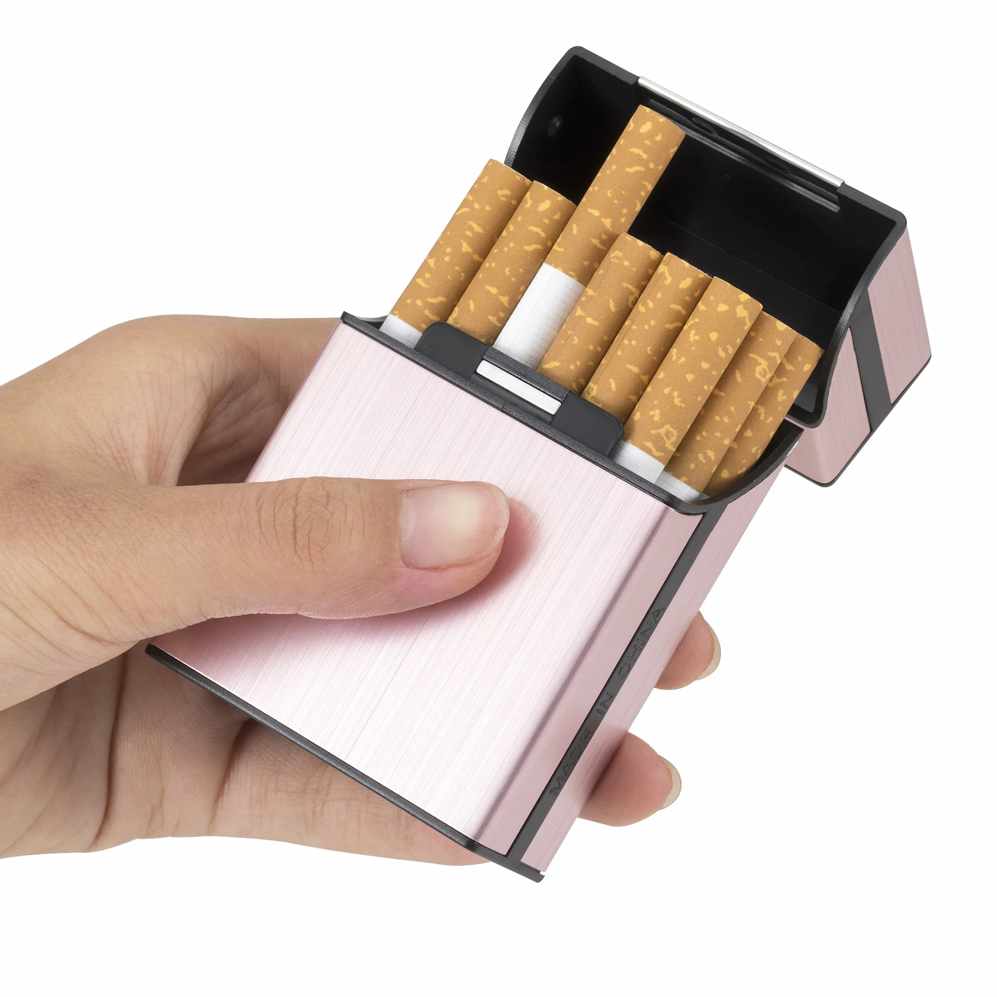 LAOYE Etui à Cigarettes en Aluminium avec Fermeture Aimantée 2 Pièces Gris Or Rose