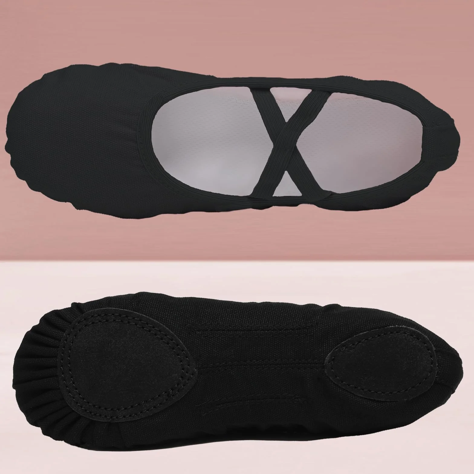 Chaussures de Ballet Demi Pointe Toile Fille Femme Danse Doux Classique Pilates Gym Yoga