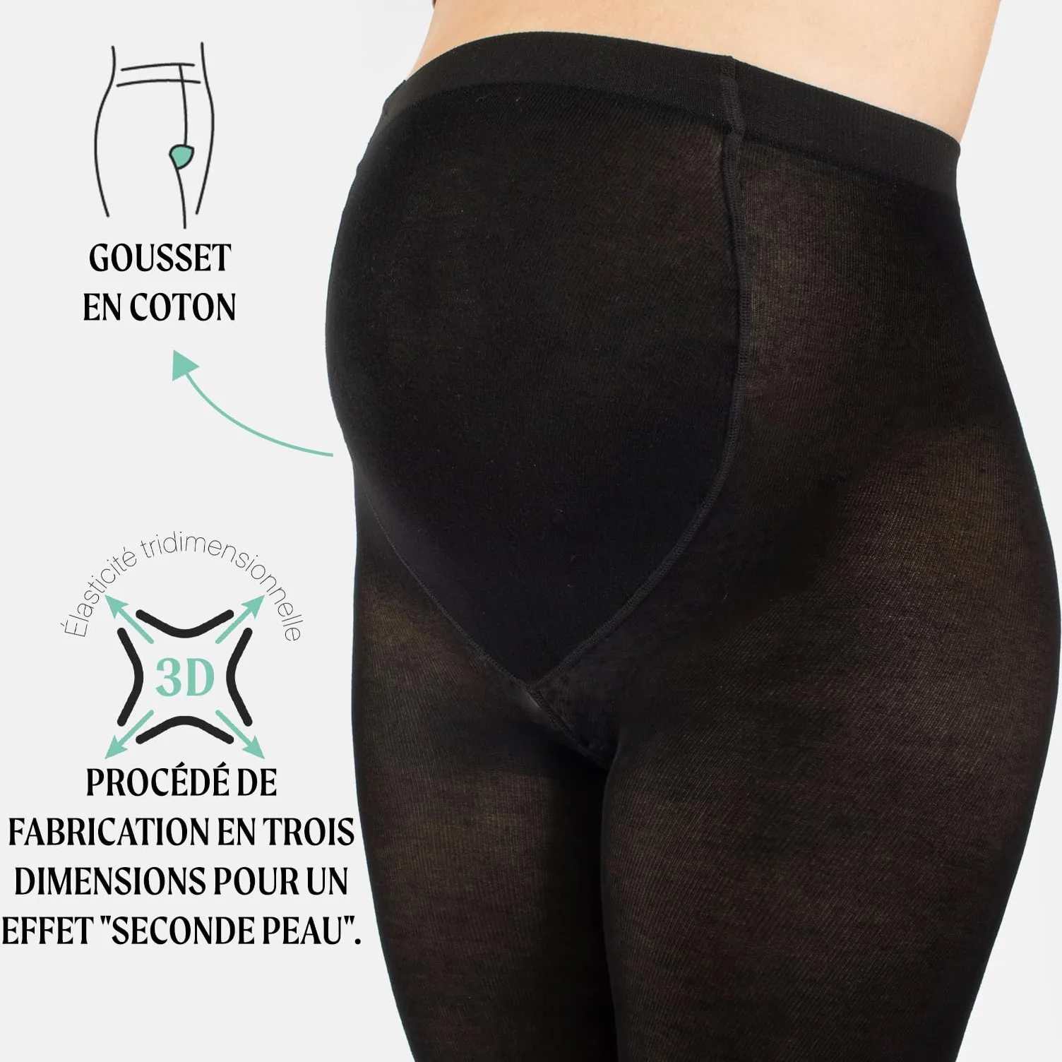 CALZITALY Collant maternité 150 DEN Viscose Cachemire Made in Italy