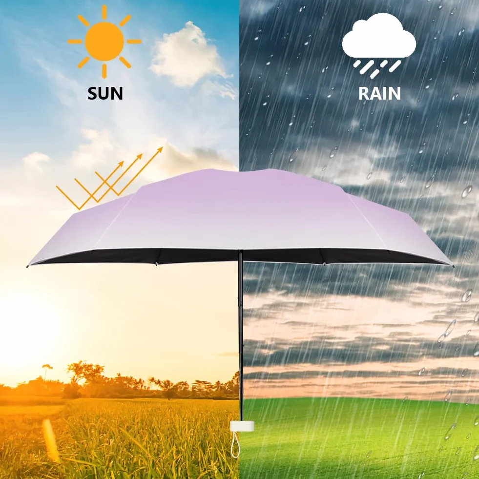 Parapluie de voyage coupe-vent 8 nervures portable compact mini parapluie capsule