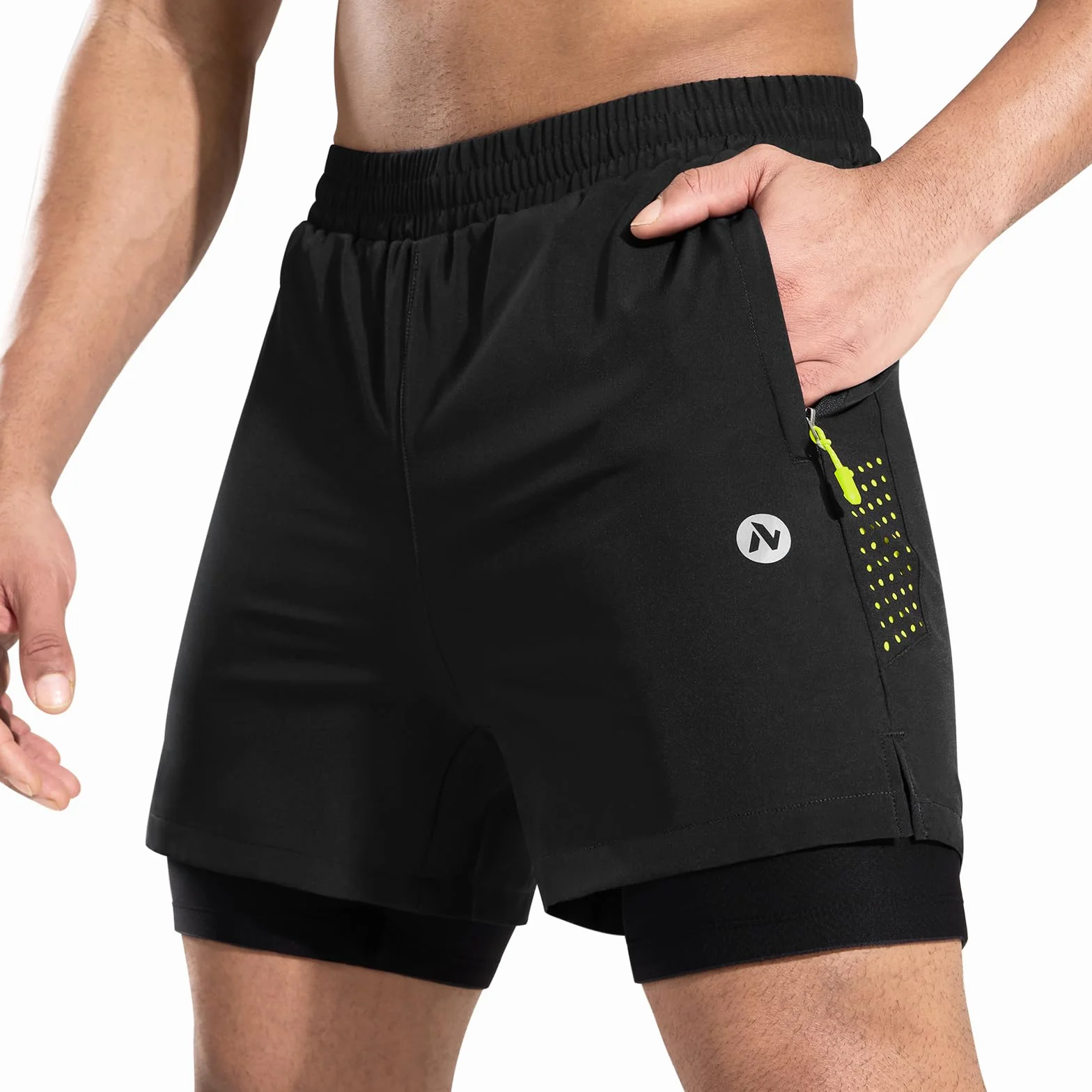 Short VTT Homme Rembourré 4D Poche Ample Respirant Séchage Rapide