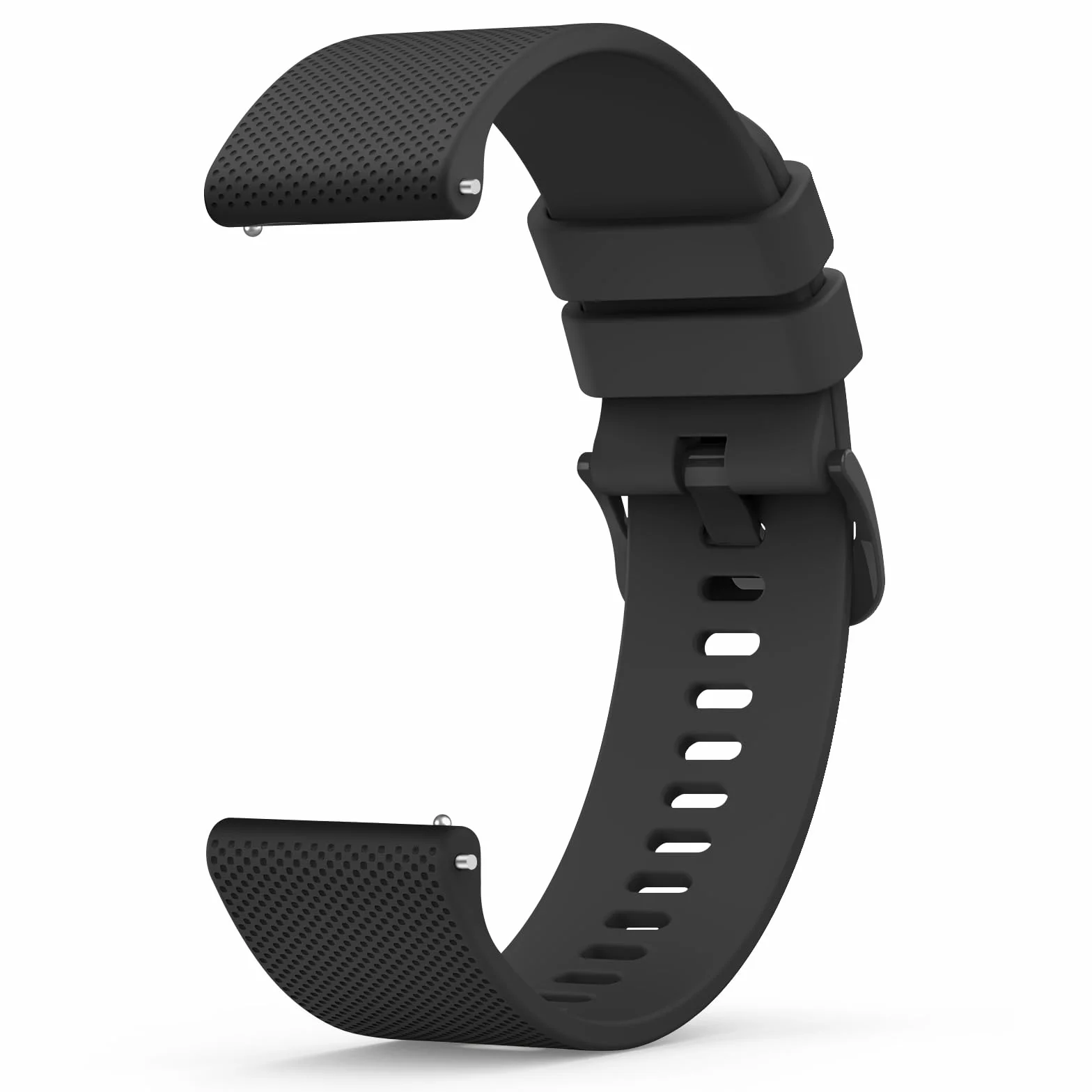 Bracelet de Montre en Silicone 22mm Wanme, Souple Remplacement Dégagement Rapide Boucle Même Couleur Noir