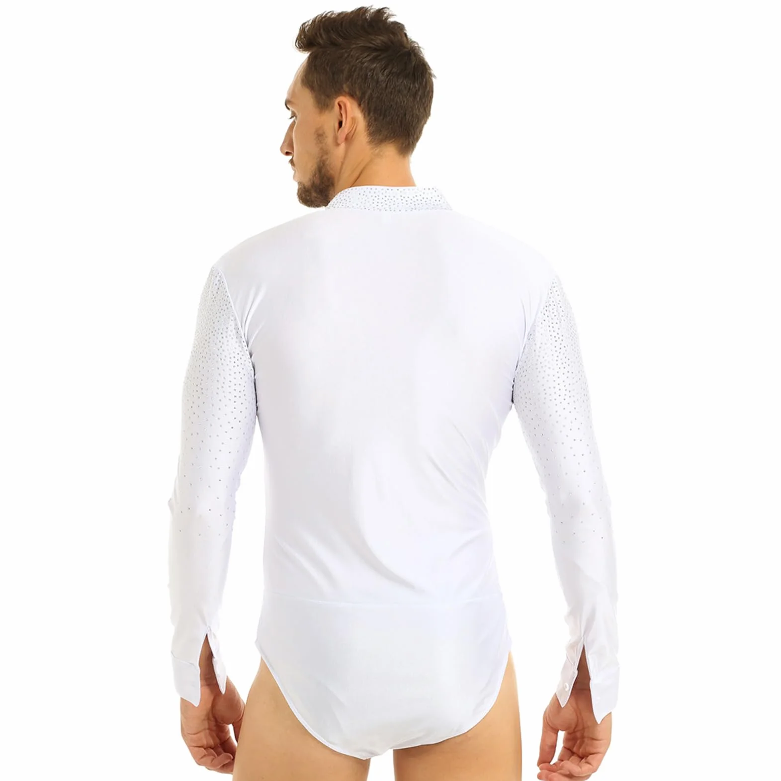 CHICTRY Justaucorps de Danse Latine Pantalon à Franges Homme Salsa Chacha