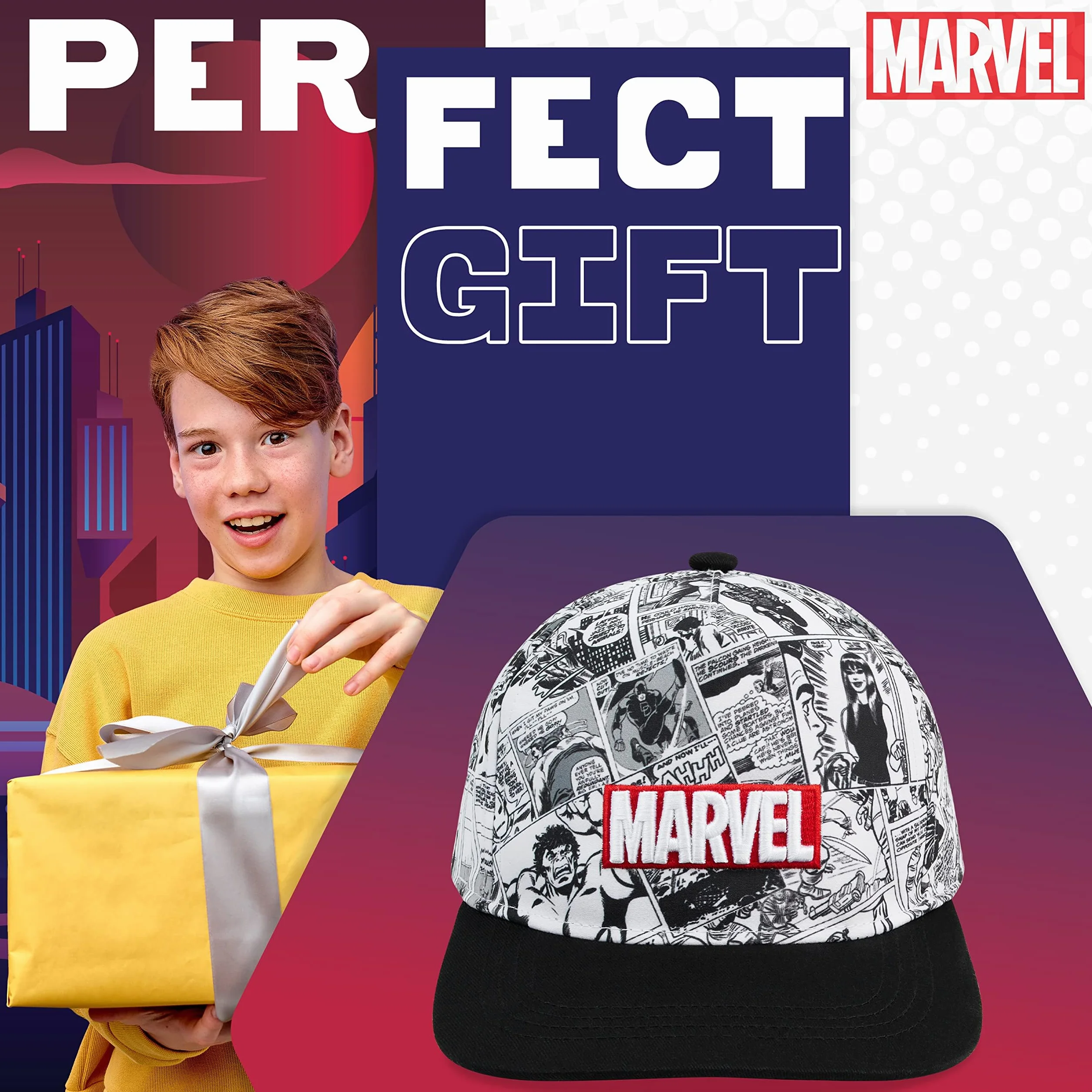Marvel Casquette Enfant Baseball Snapback Avengers Spiderman Comics Chapeau Plage Protection Soleil Officiel Taille Unique