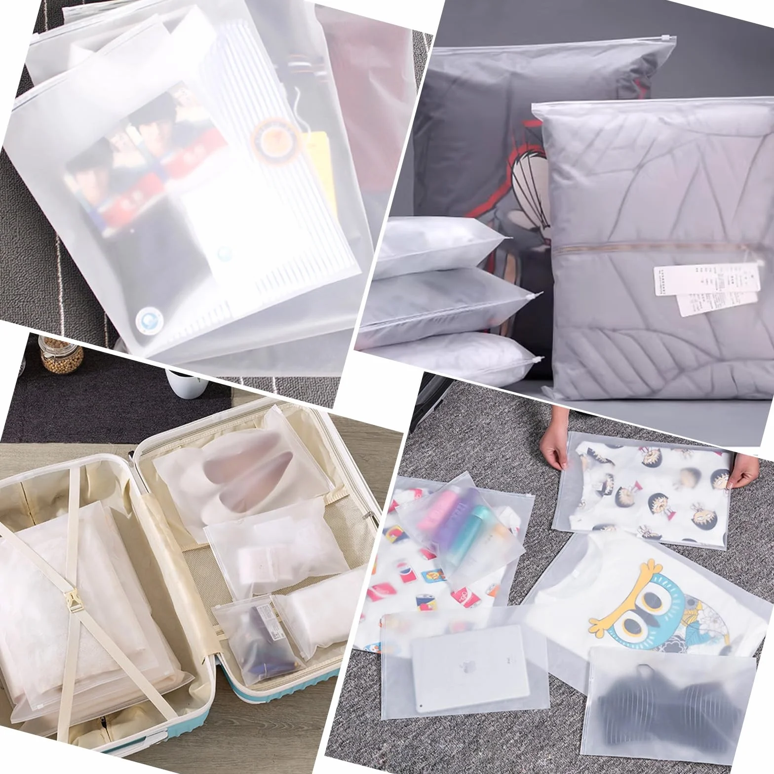Sachets Plastiques Givrés Refermables 40 Pièces 20×30 cm Sacs Zip Mat
