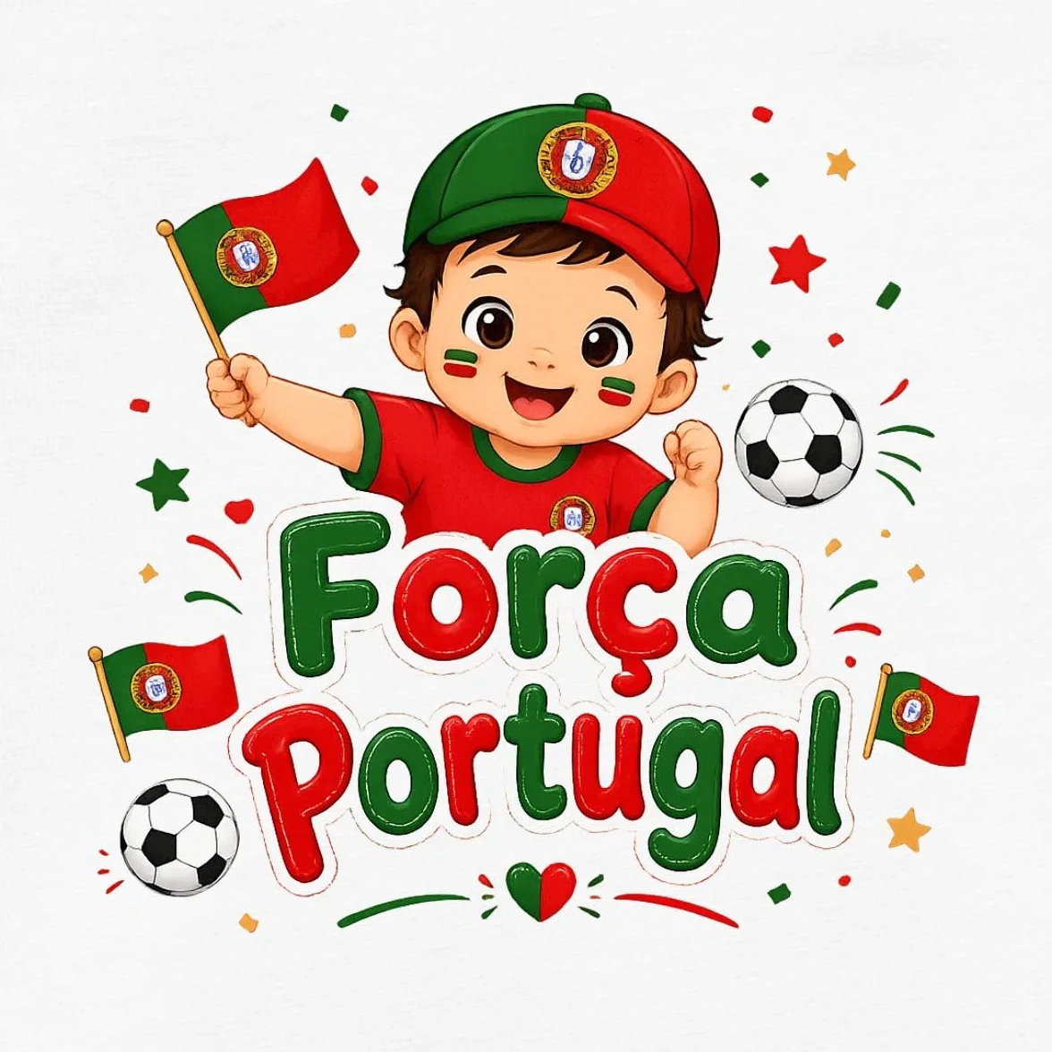Spreadshirt Força Portugal Coupe du Monde 2026 Ballon Football Drapeau Portugais Body Bébé Bio