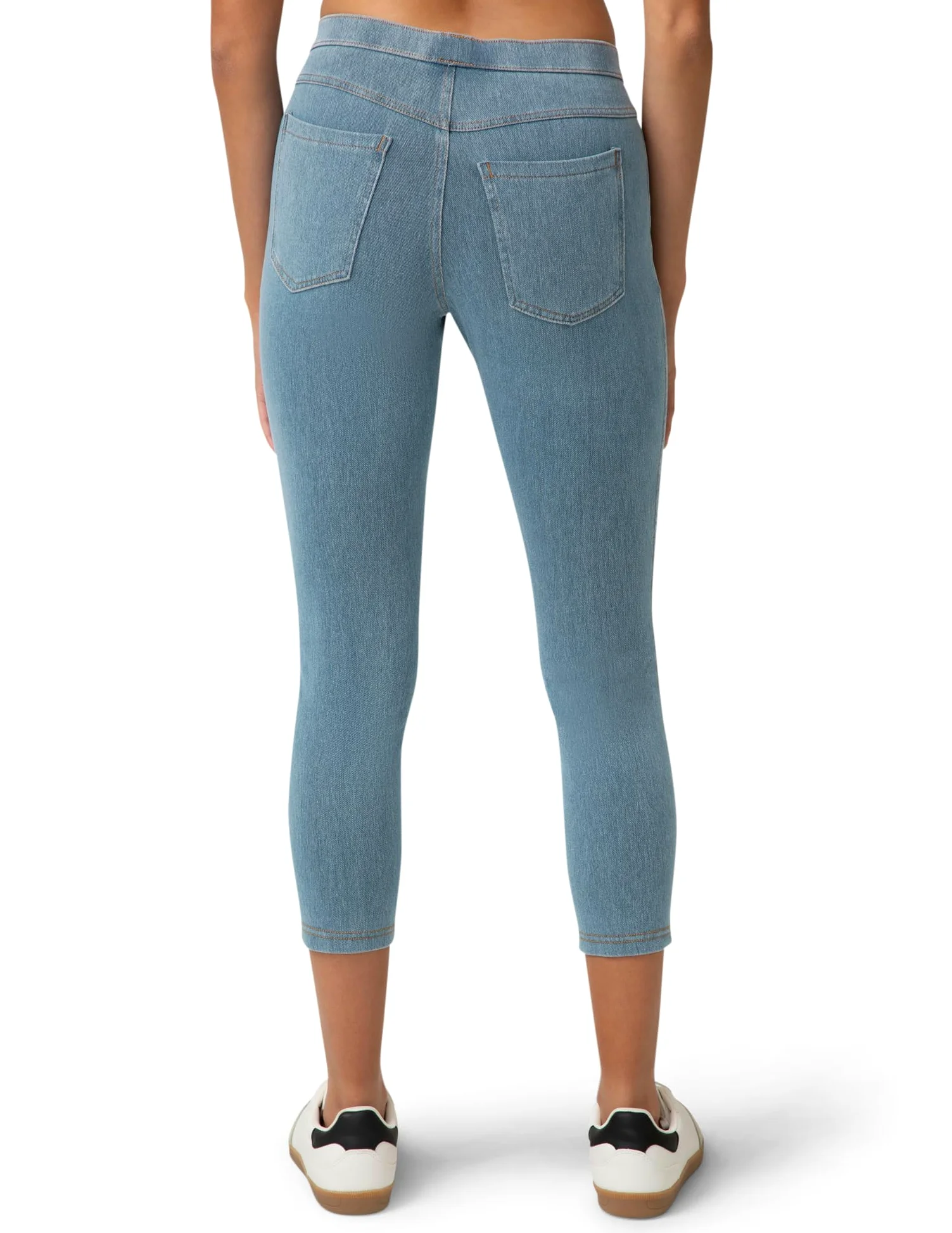 No Nonsense Classic Denim Capri Leggings with Pockets - Pantalons de Leggings - Legging Classique en Jean avec Poches. - Femme