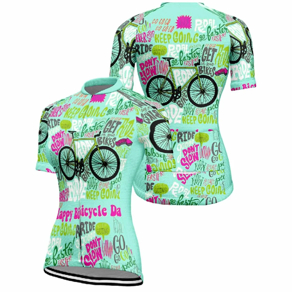 Maillot Cyclisme Femme Respirant Séchage Rapide Velo Route Fermeture Éclair Poche Impression 3D