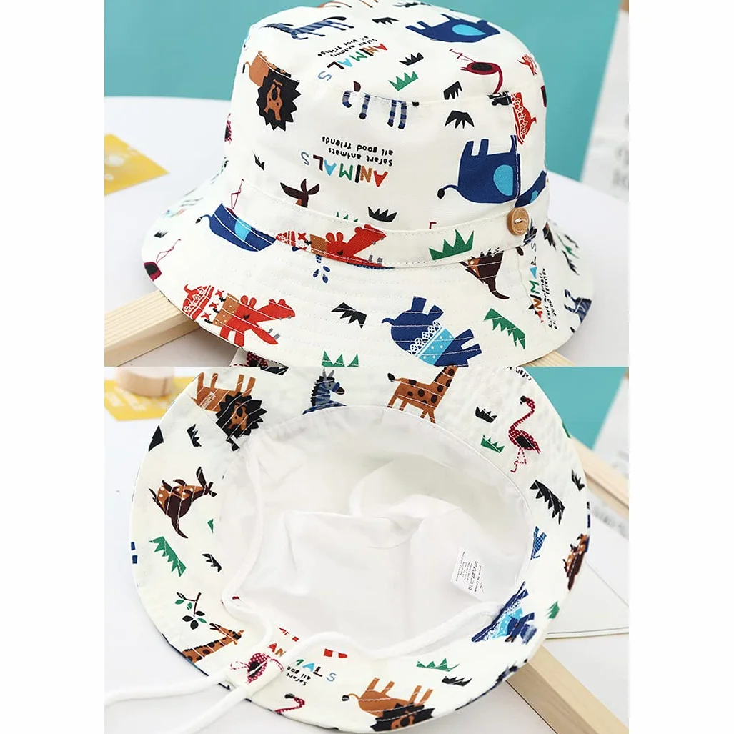 Chapeau de Soleil Bébé Enfant Fille Garçon Chapeau de Seau Plage Visière