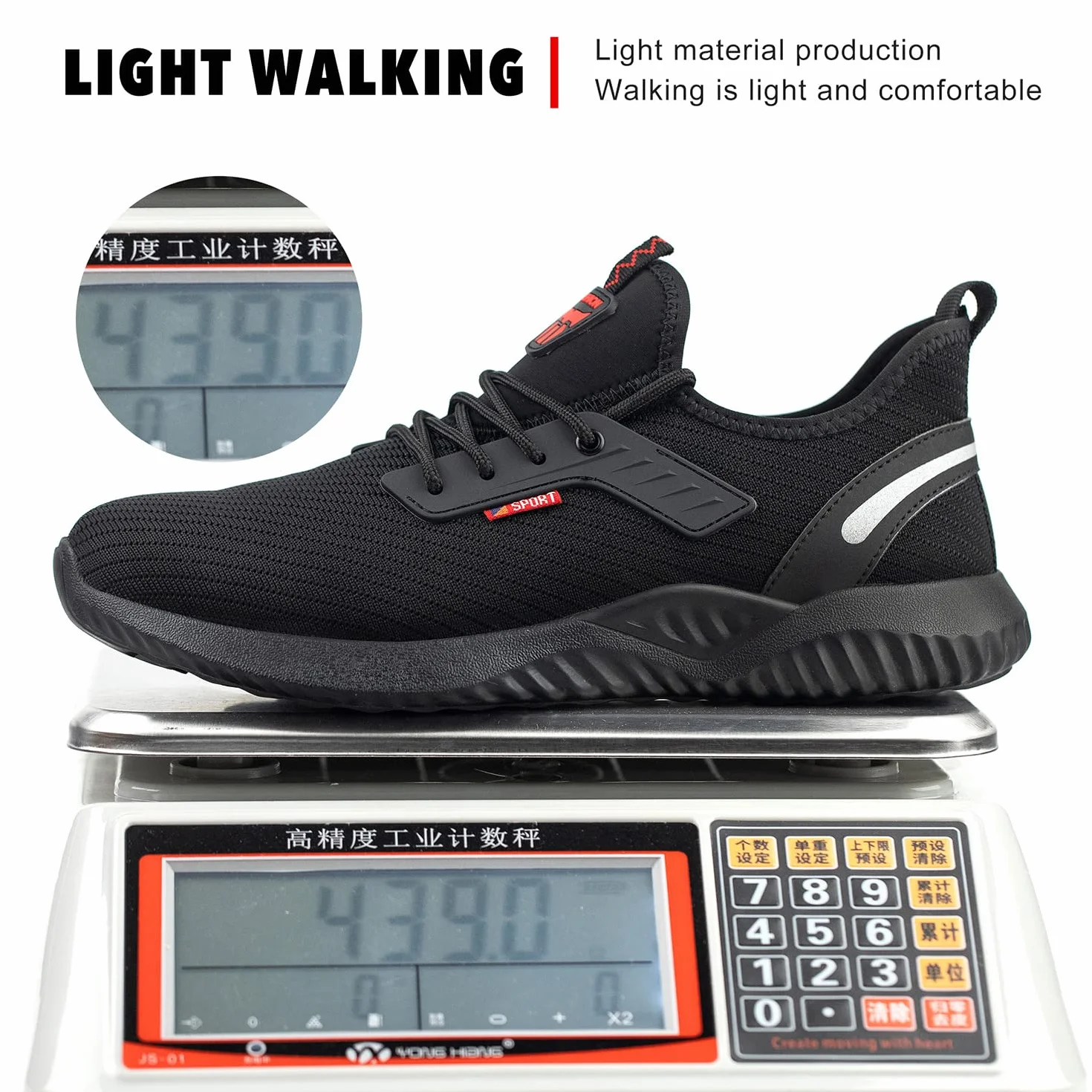 Chaussure de Sécurité Calish Légère Baskets de Sécurité Embout Acier Antidérapant Respirante