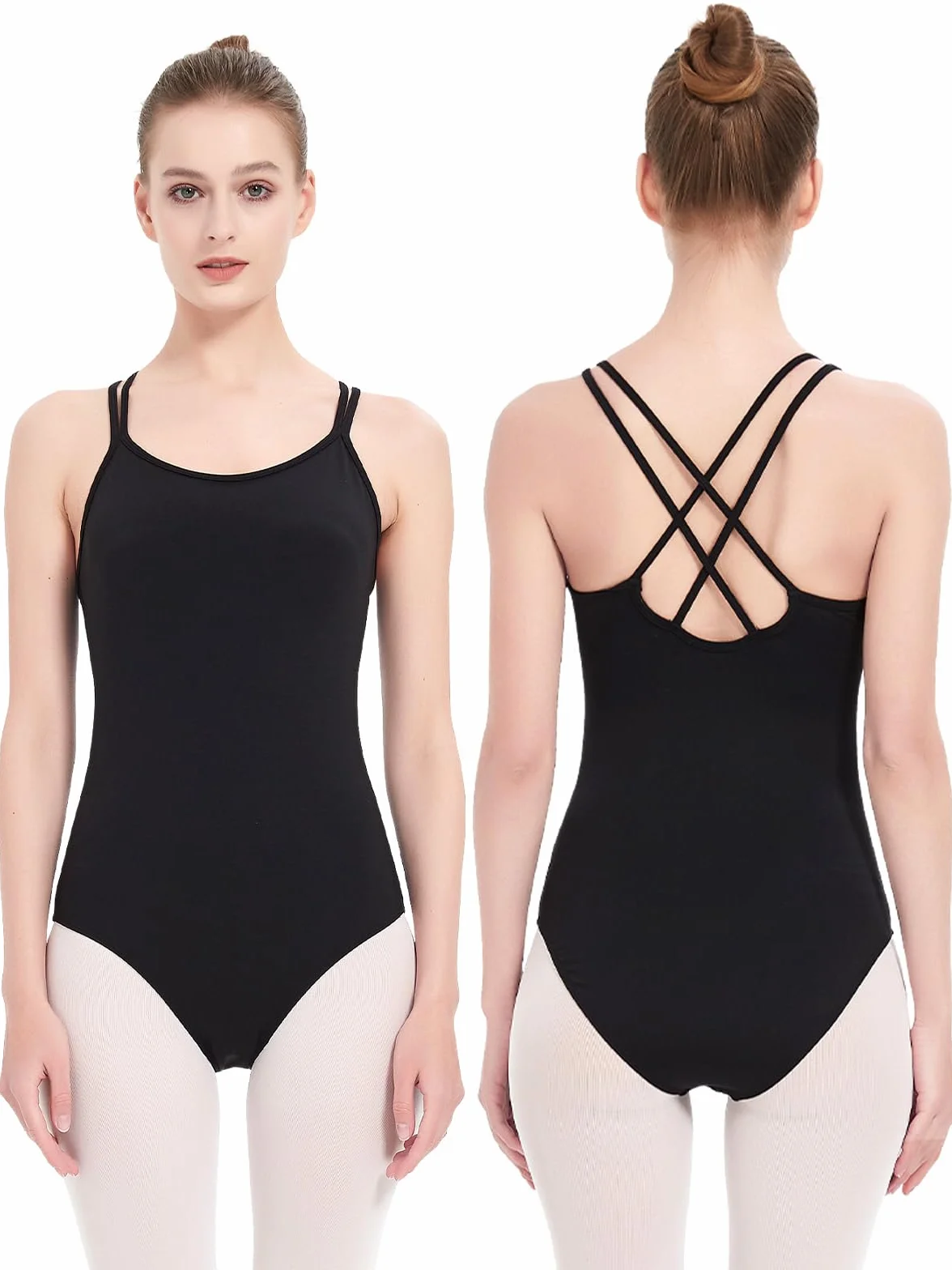 Justaucorps Danse Femme Camisole Gymnastique Ballet Couleur Unie