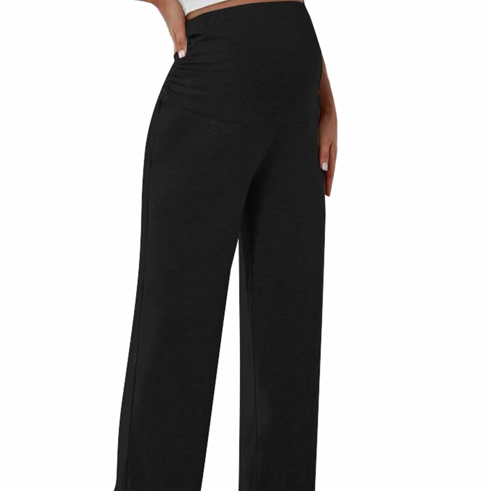 Pantalon de maternité pour femme slim extensible jambe droite
