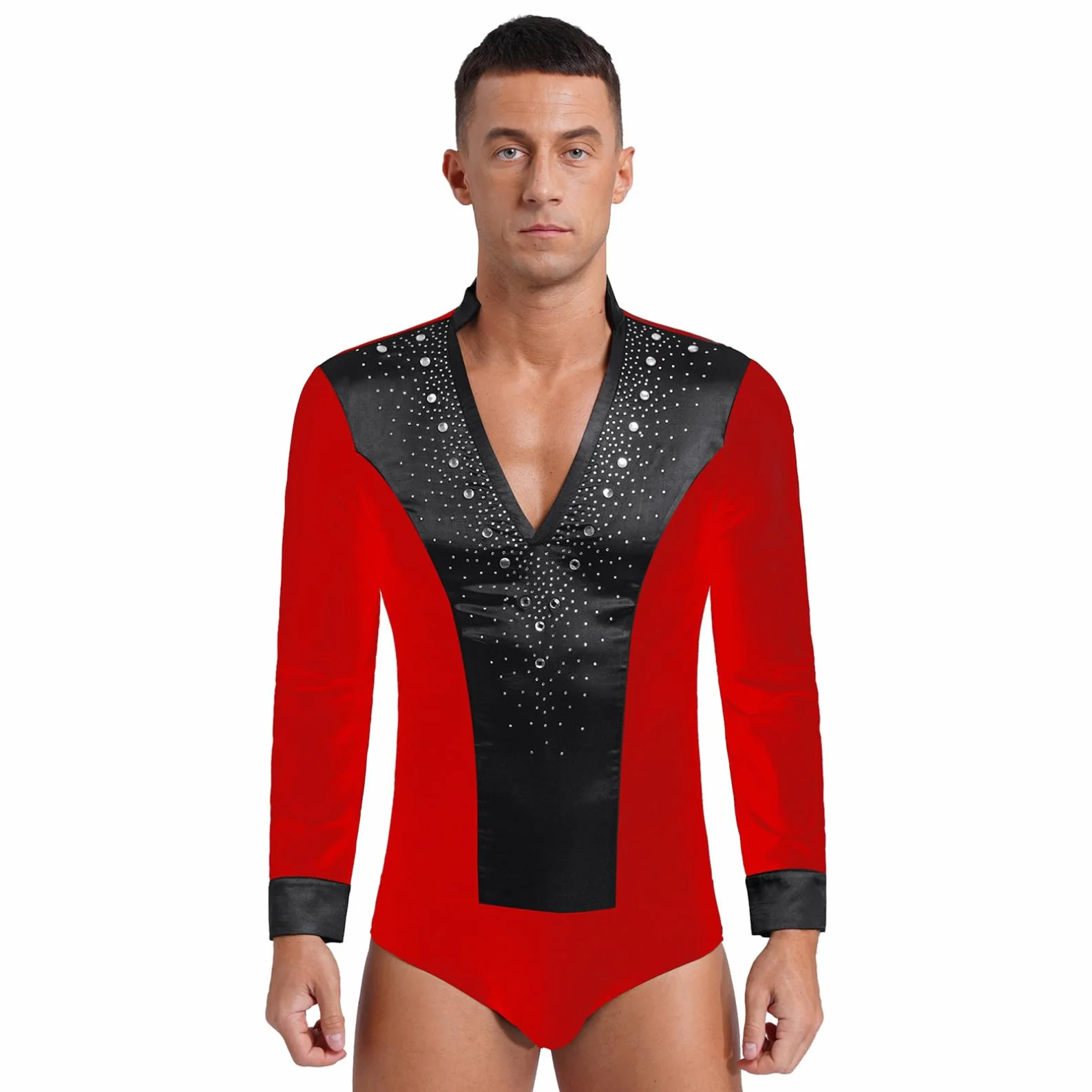 Homme Justaucorps Gymnastique Danse Body Danse Latine Jazz Moderne Combinaison Chemise Danseuse Dancewear M-XXL