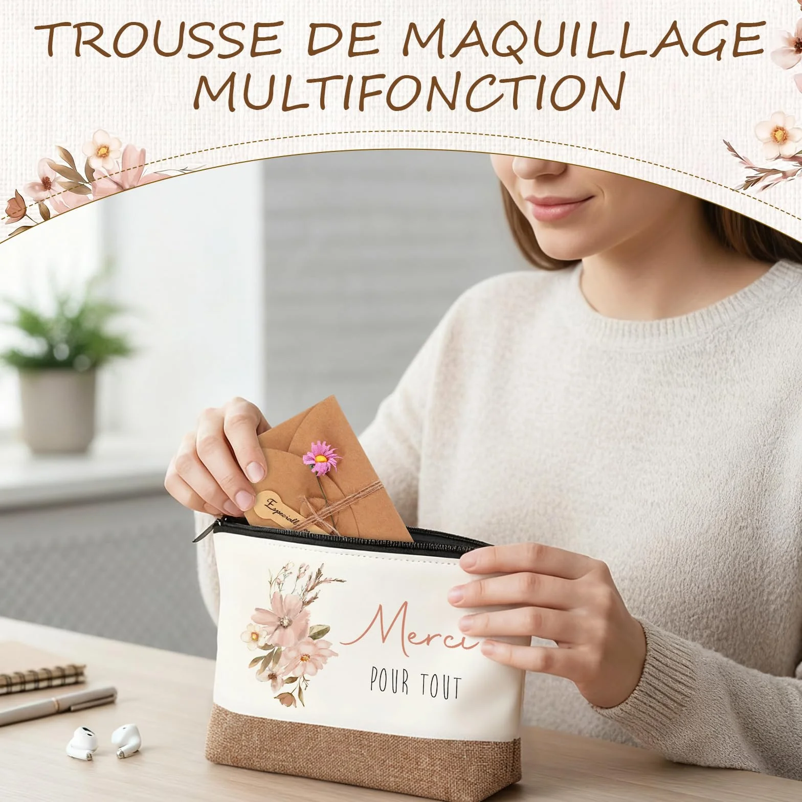 Xuniea 4 Pièces Cadeaux de Merci pour Femme Anniversaire Départ Retraite Travail