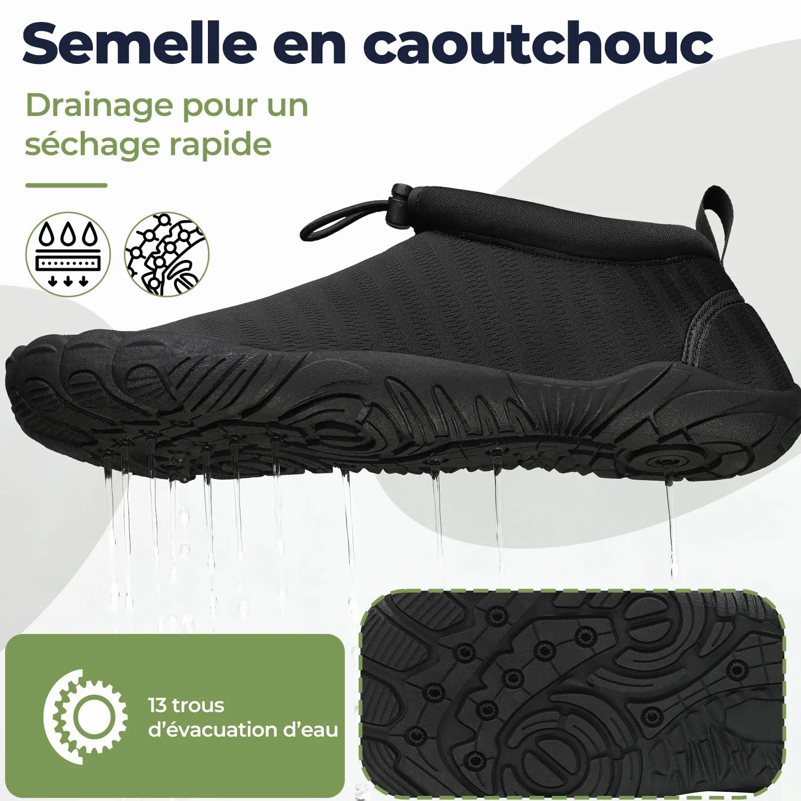 Mishansha Chaussures Aquatiques Homme Femme Séchage Rapide 13 Orifices Drainage GR.36-46