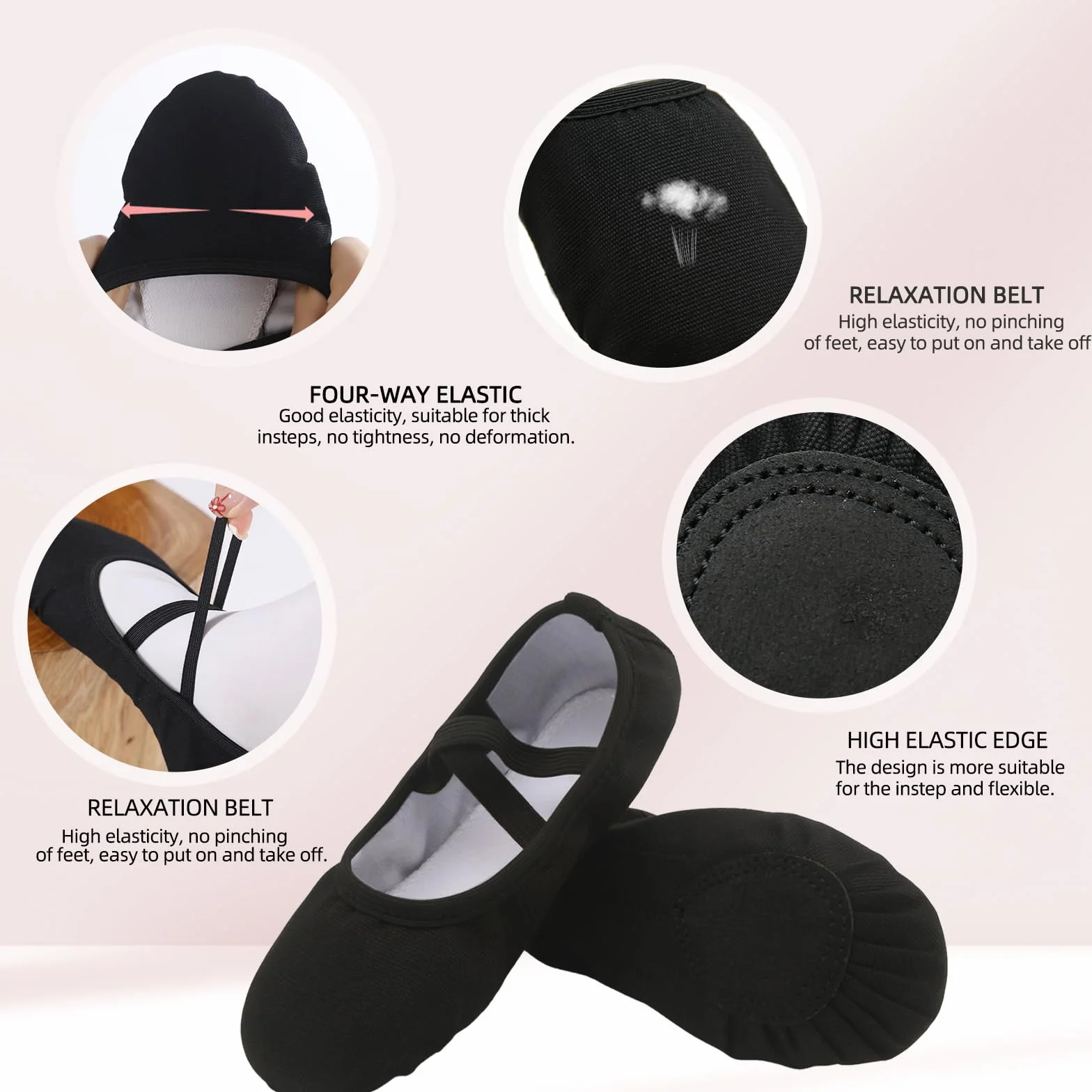 Chausson Danse Classique Fille Toile Demi Pointe Ballet Femme Pantoufle Gymnastique Yoga Chaussure Enfants Adultes
