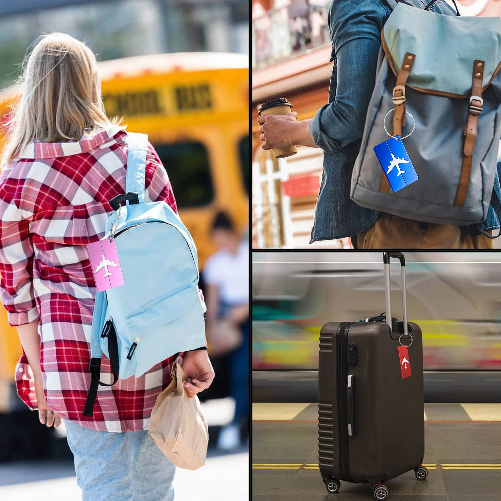 Étiquettes de Bagage pour Valises 8 Pièces avec Porte-nom