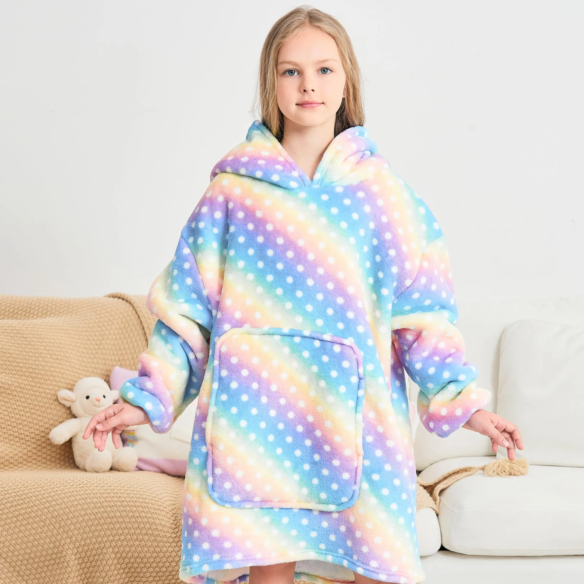 Sweat à Capuche Licorne pour Filles Surdimensionné Enfants