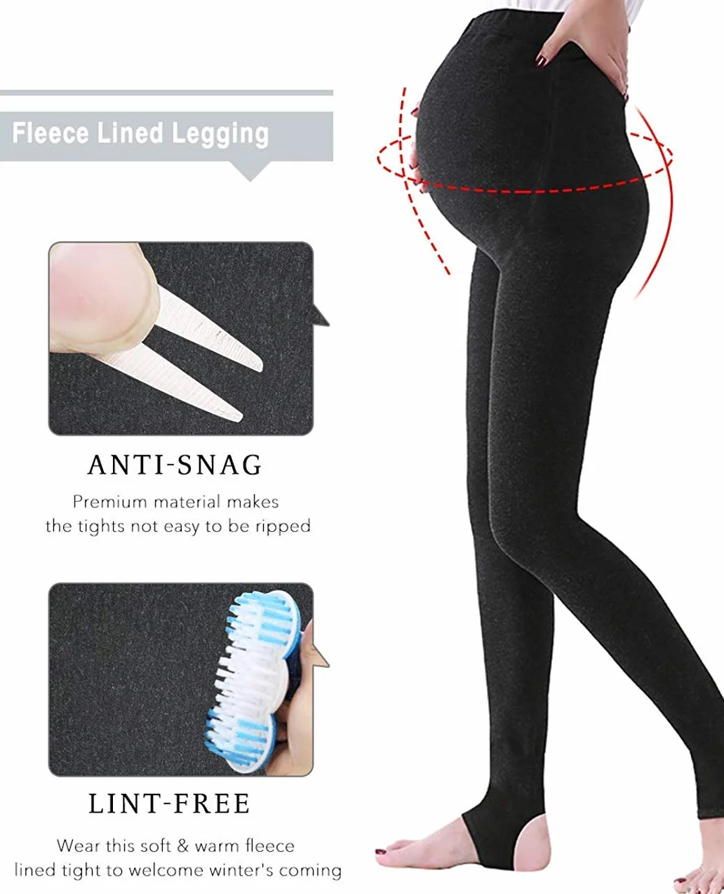 Collants de maternité opaque 320D 2 paires ensemble de soutien