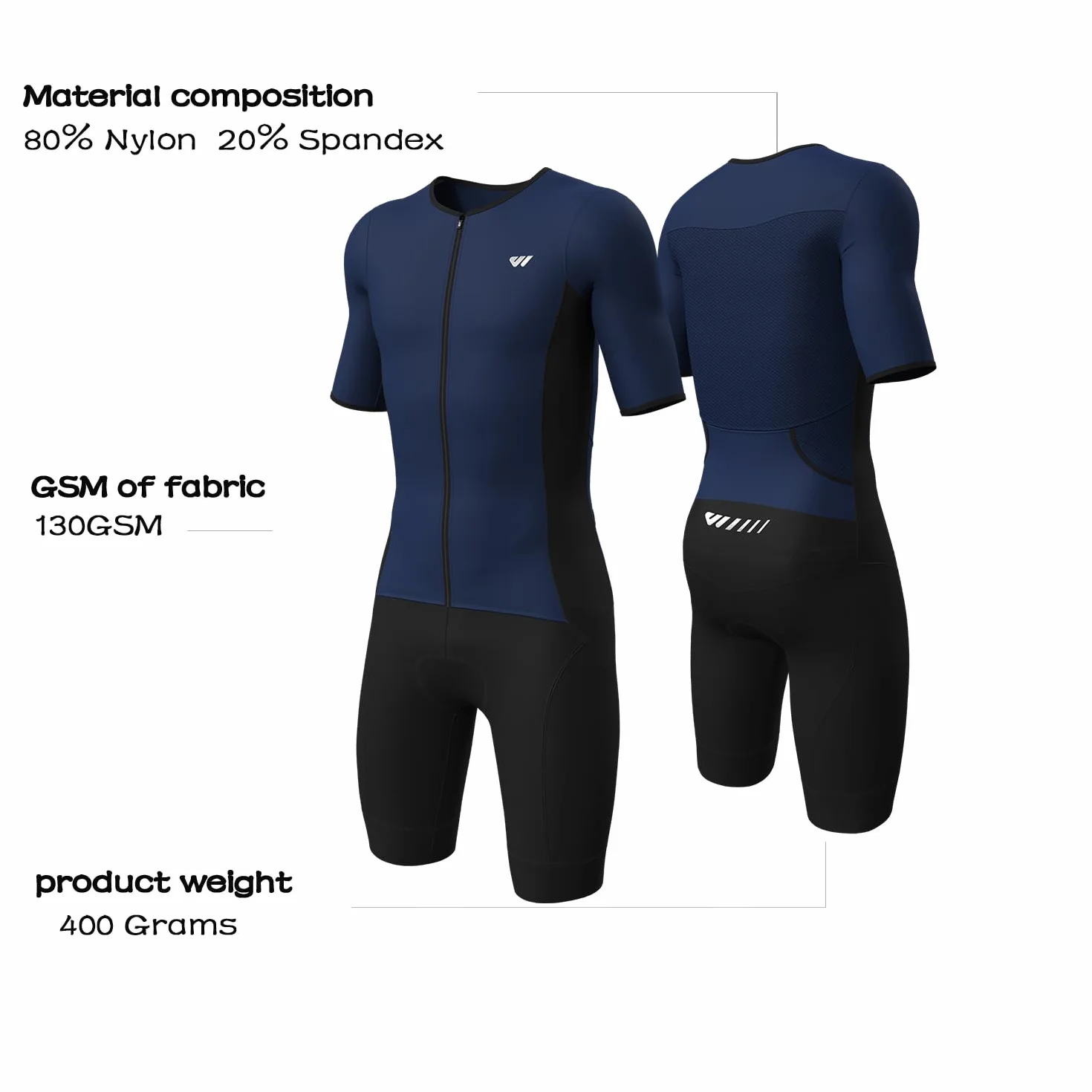 Combinaison Trifonction Triathlon Homme Respirante Séchage Rapide Natation Vélo Course