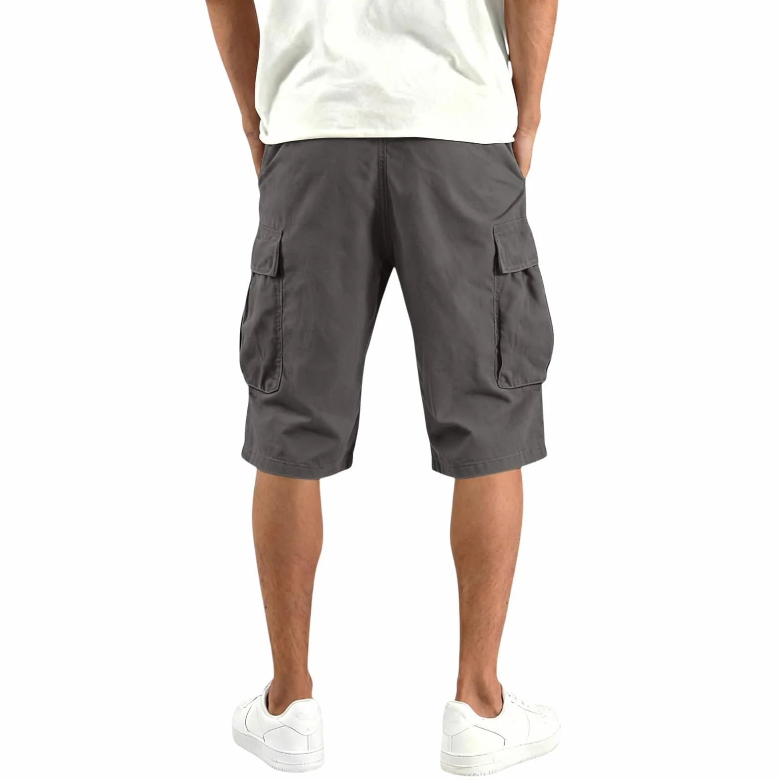 Cargo Short Homme Shorts Sport Elastique Militaire Pantacourt été Leger Court Shorts Poche Bermuda Long de Travail Randonnée Chantier