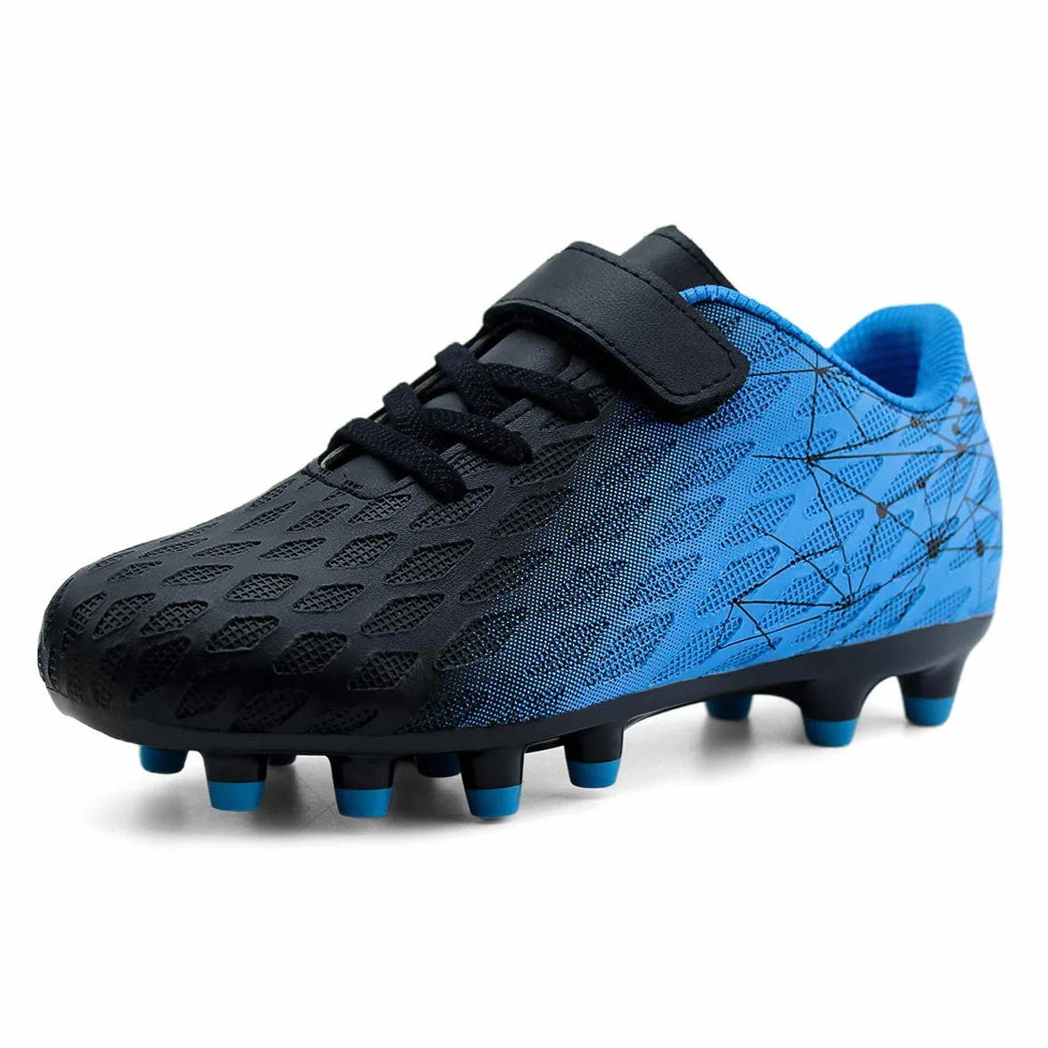 JABASIC Chaussures de Football à Crampons Sol Ferme Enfants Garçons Filles