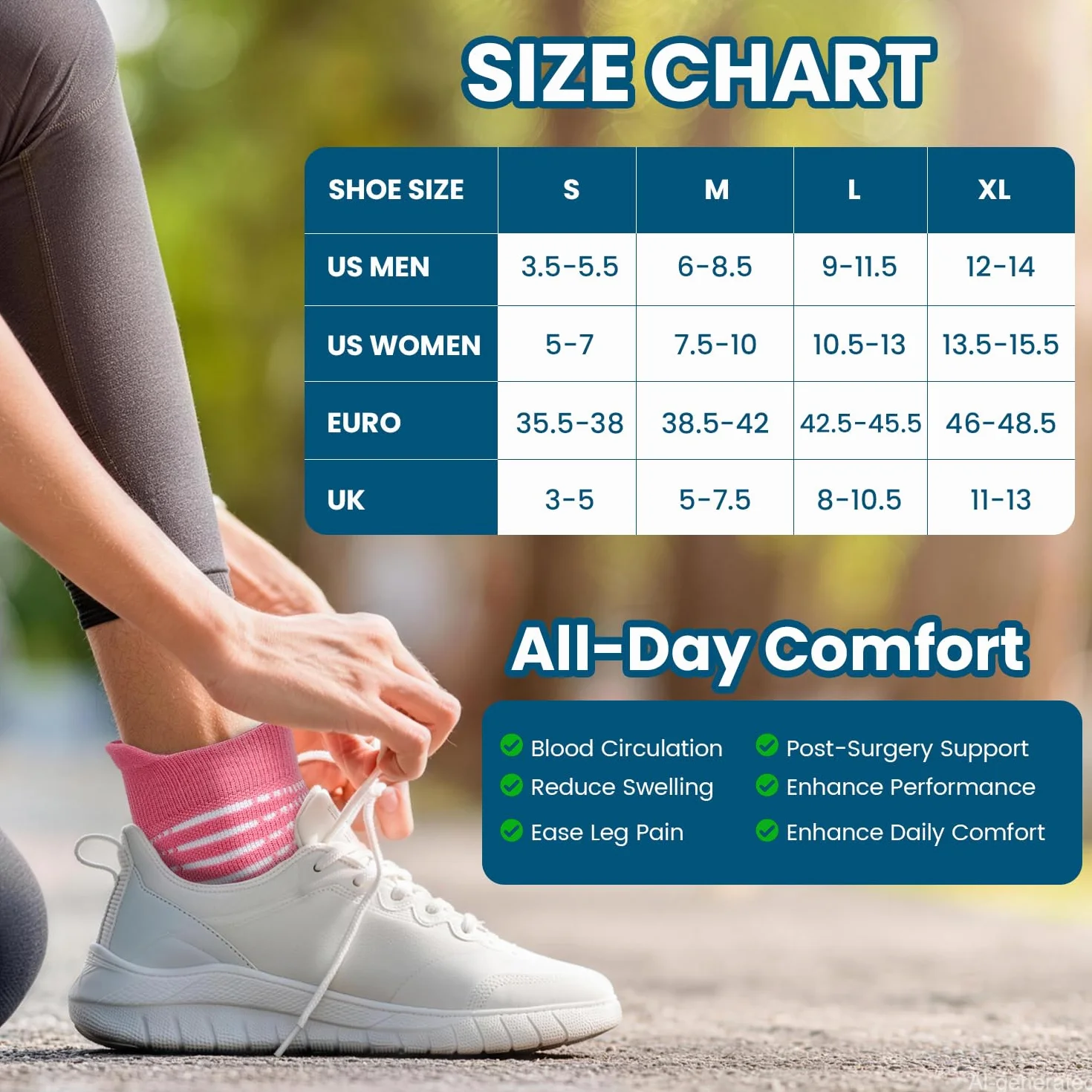 Bas de Contention Femme Chaussettes de Compression Course Fasciite Plantaire