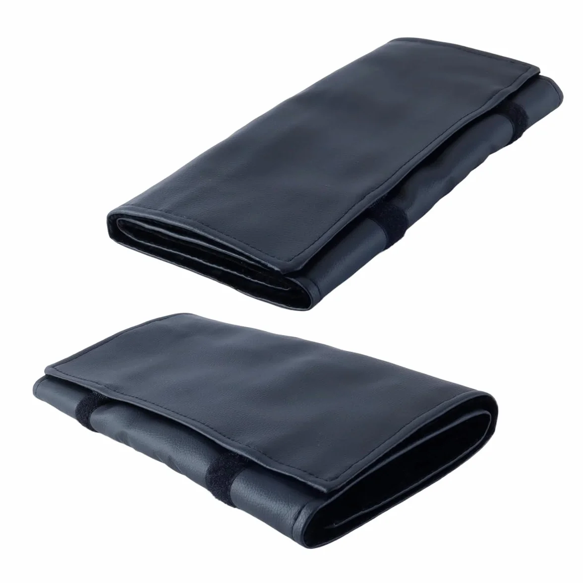 Ausi Rouleau à bijoux pliable, sac de rangement de voyage pour colliers, bracelets, boucles d'oreilles, noir, 16 colliers
