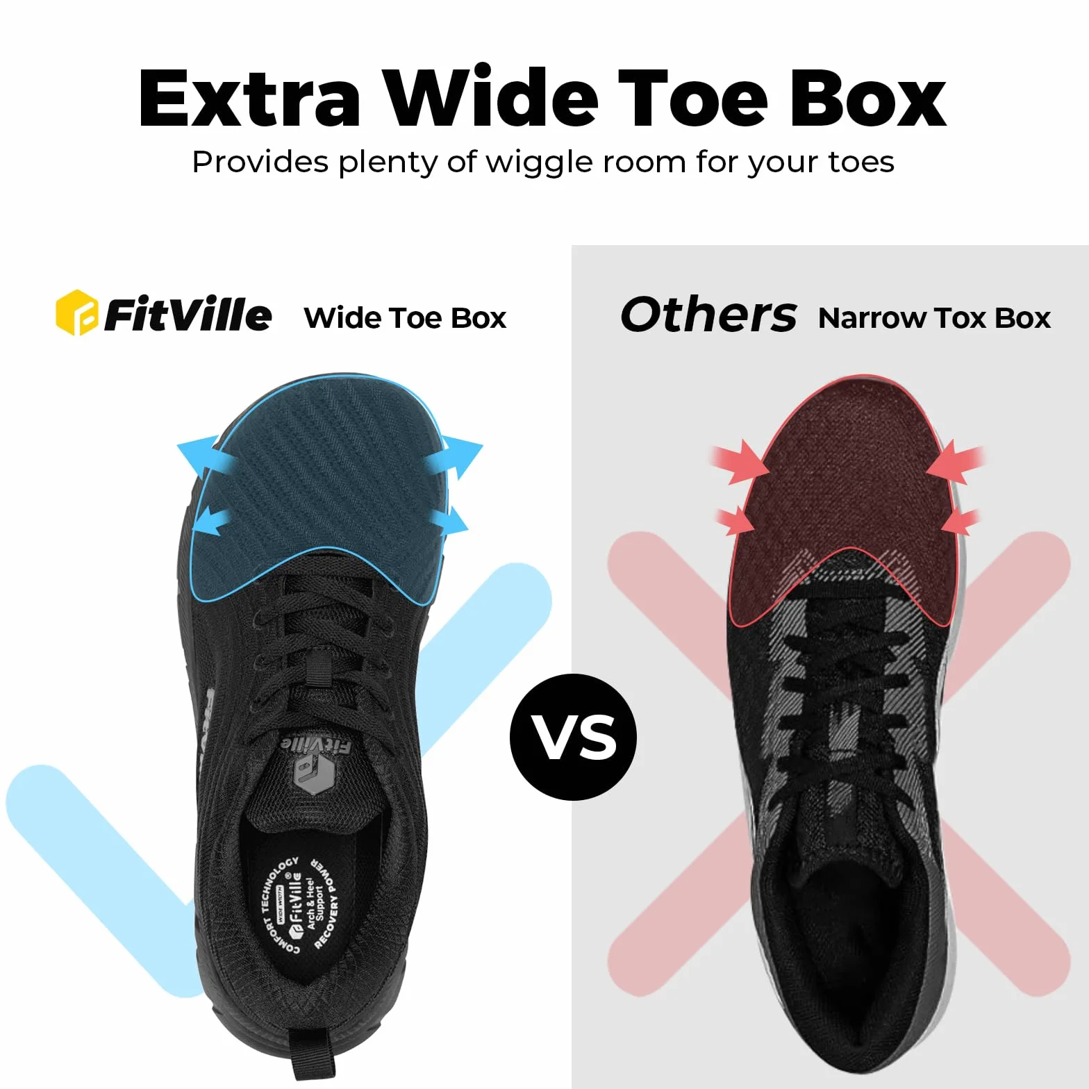 FitVille Chaussures de Running Homme Extra Larges Baskets Légères Jogging Sport Respirantes
