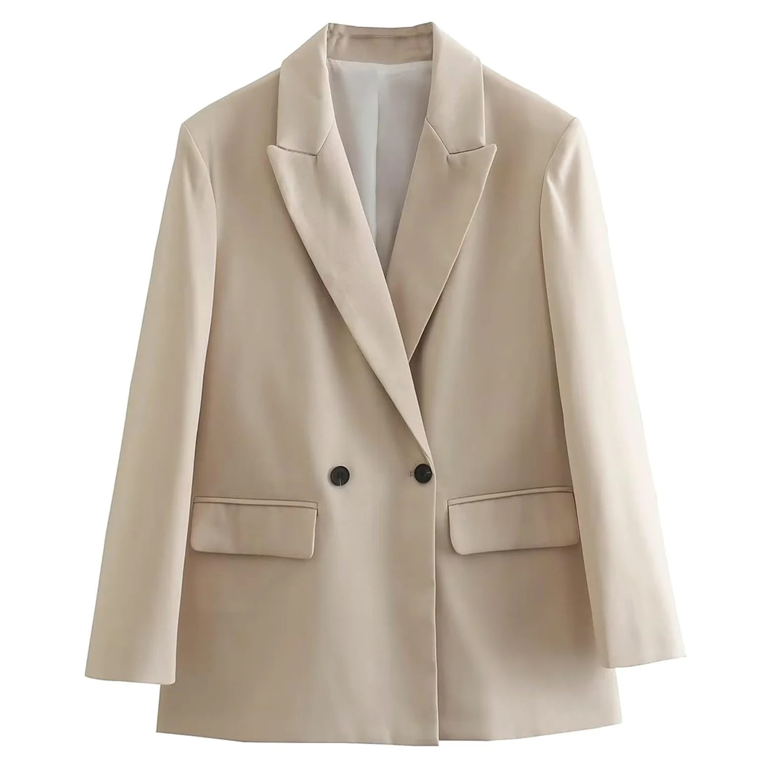 Jacket Femme - Blazer Long Femme, Veste Élégante À Deux Boutons Style Streetwear pour L'Automne Et l'hiver Idéale Au Quotidien Ou en Toute Occasion