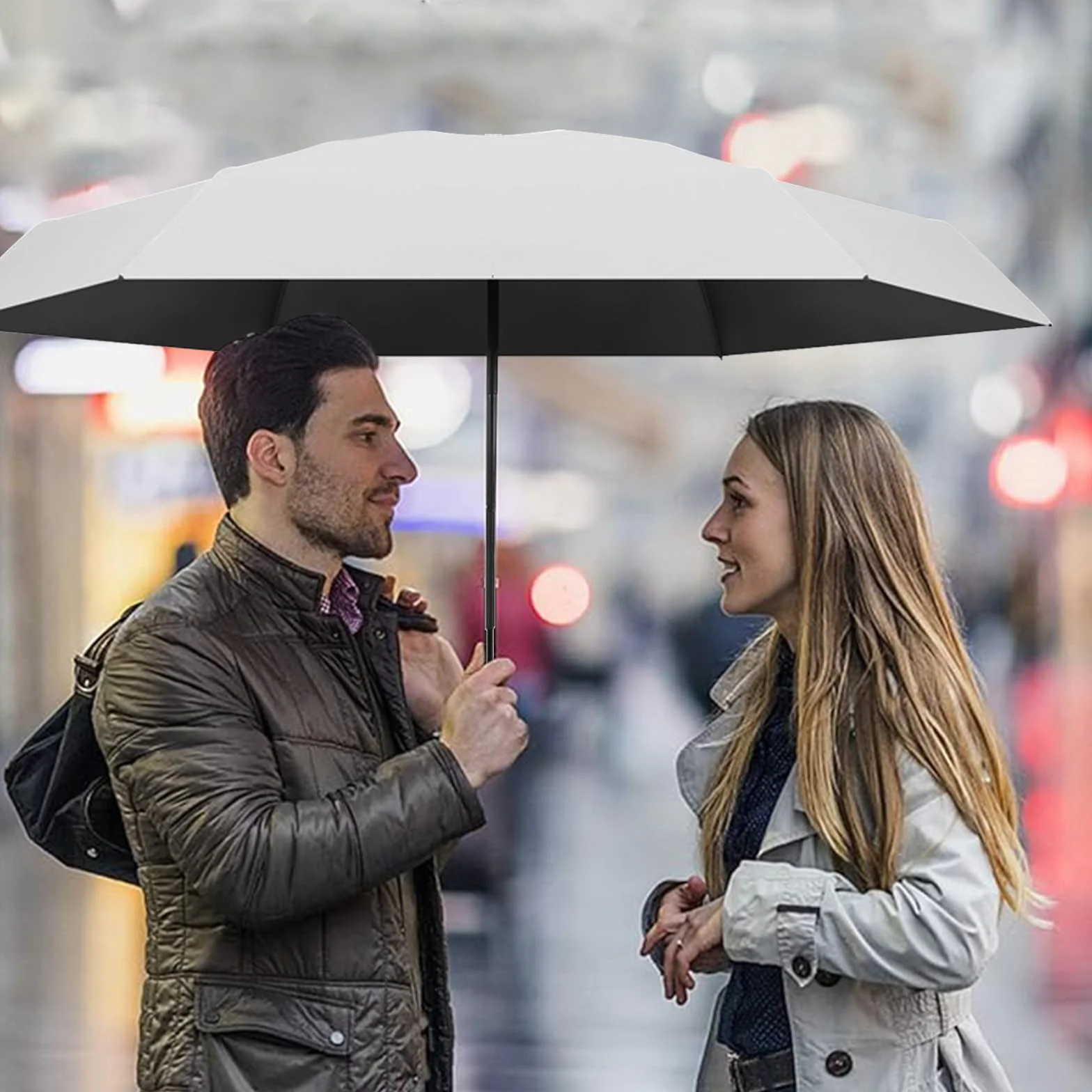 Mini Parapluie Compact Pliable Anti UV Imperméable Coupe-Vent avec Boîte à Capsules