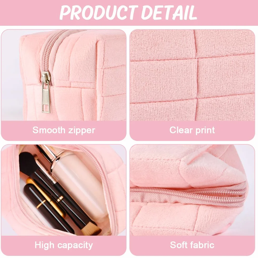 Grande Trousse de Maquillage Aucuu, Sac Cosmétique de Voyage avec Fermeture éclair Motif Floral