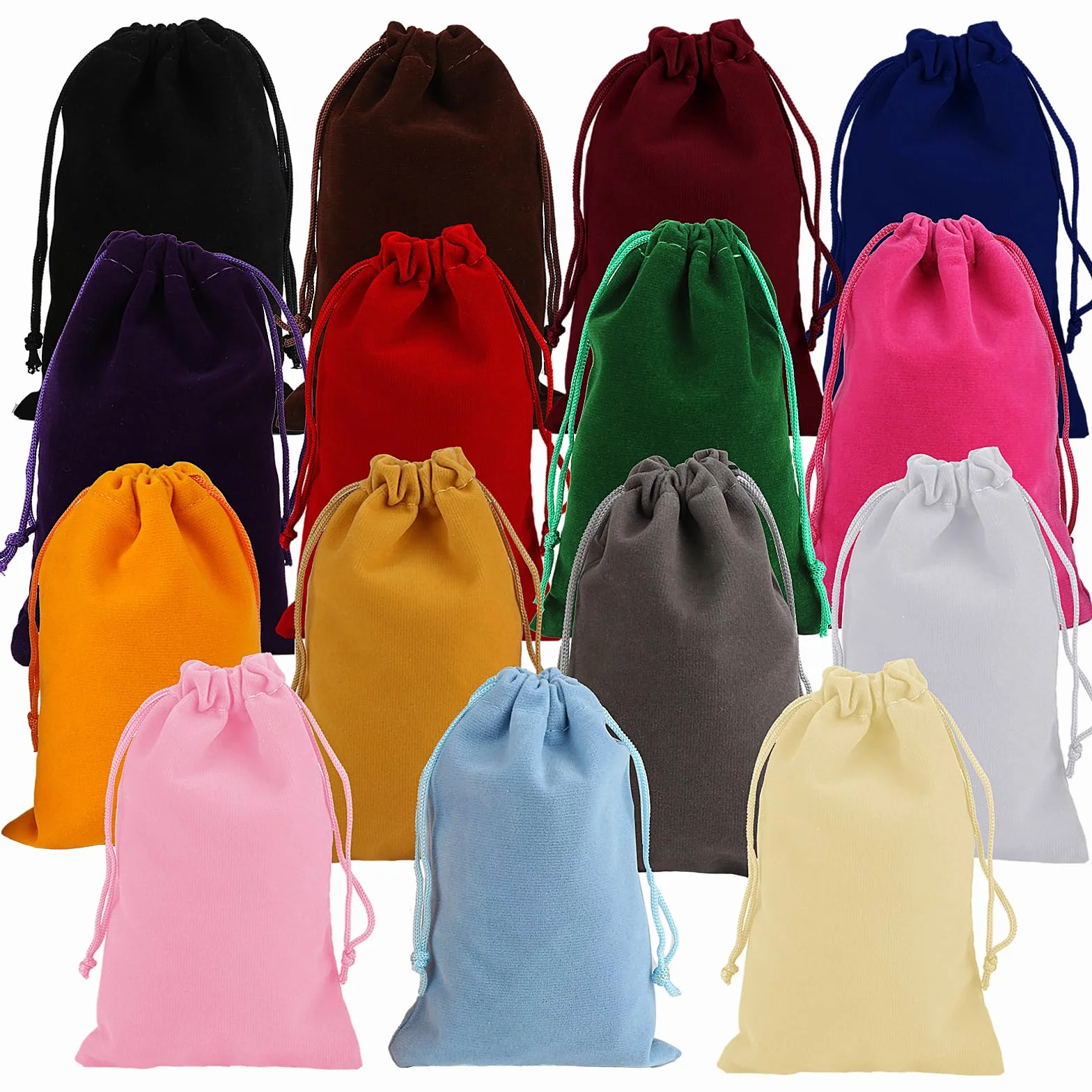 Lot de 15 Sachets en Velours 10x15cm avec Cordon, Pochette Cadeau Bijoux