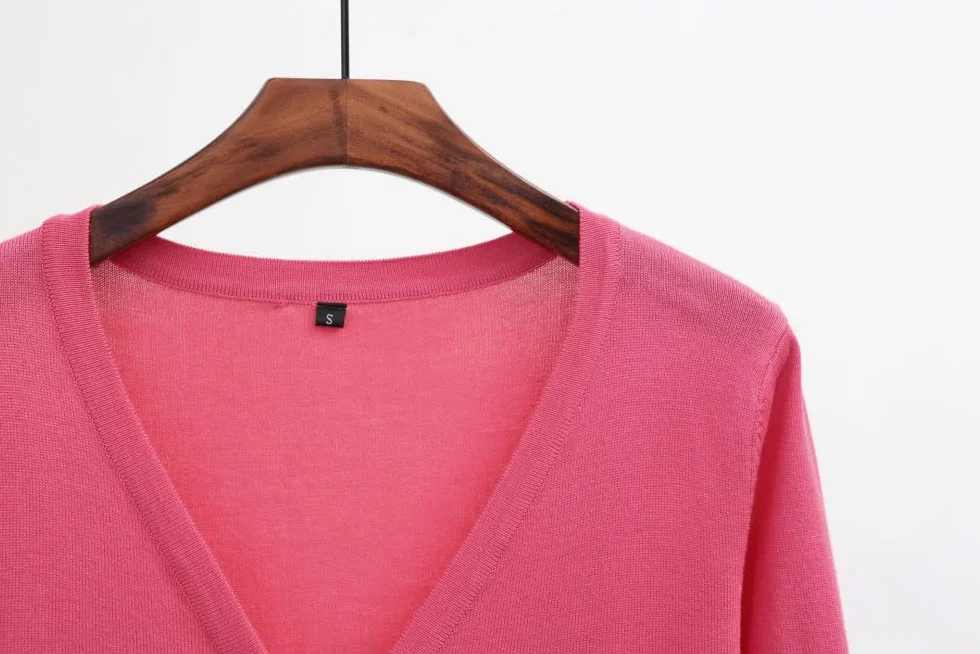 Cardigan Femme Rose Rouge Ultra Doux Léger Slim Fit Manches Longues Pull Tricoté XXL