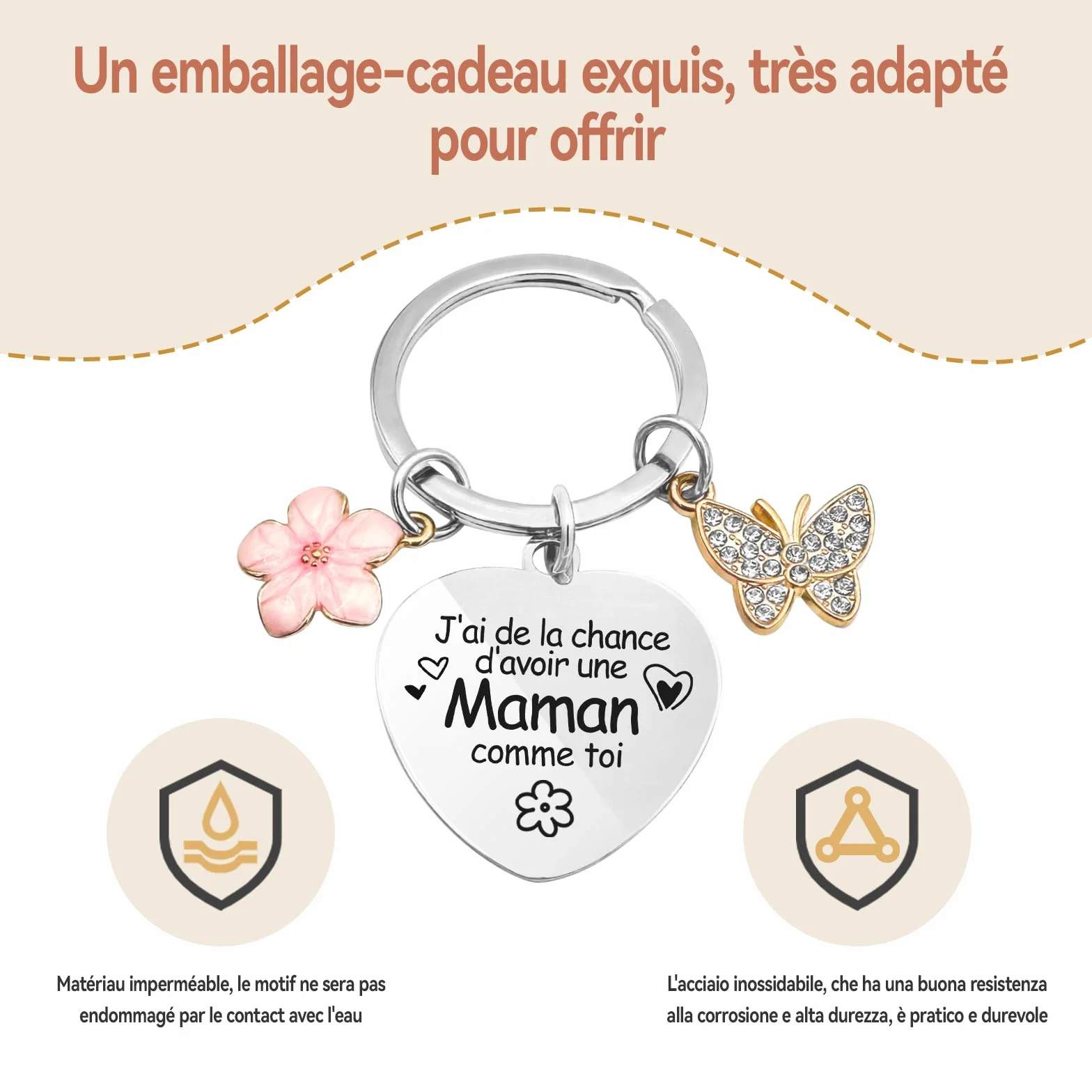 Porte-Clefs Fête des Mères Cadeau Maman Anniversaire Noël